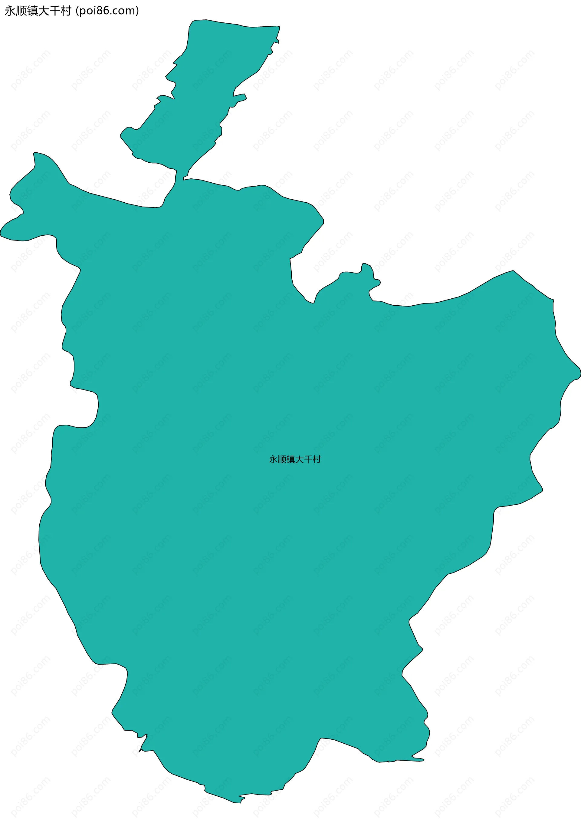 永顺镇大千村边界地图