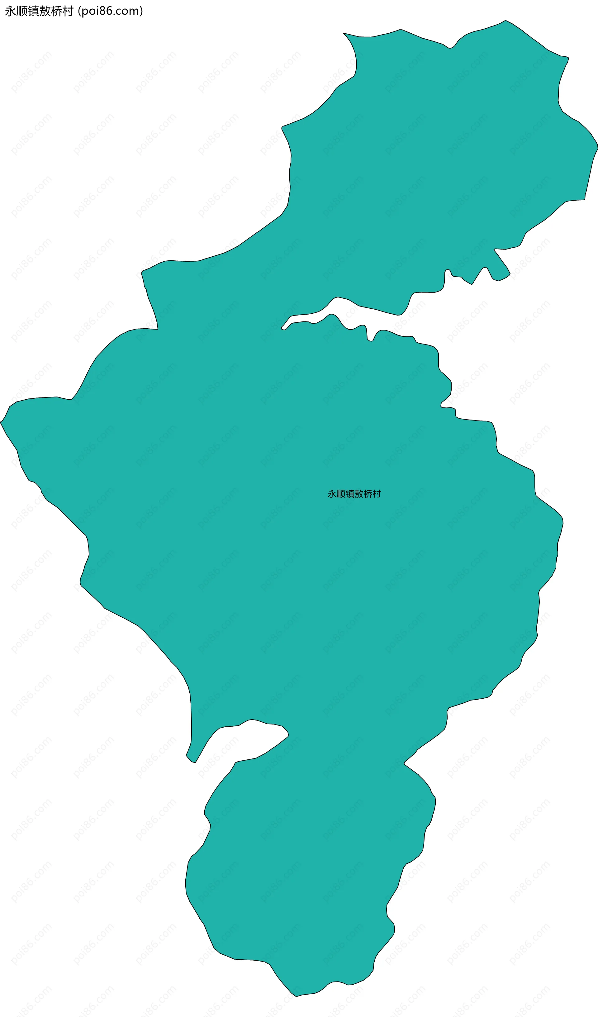 永顺镇敖桥村边界地图