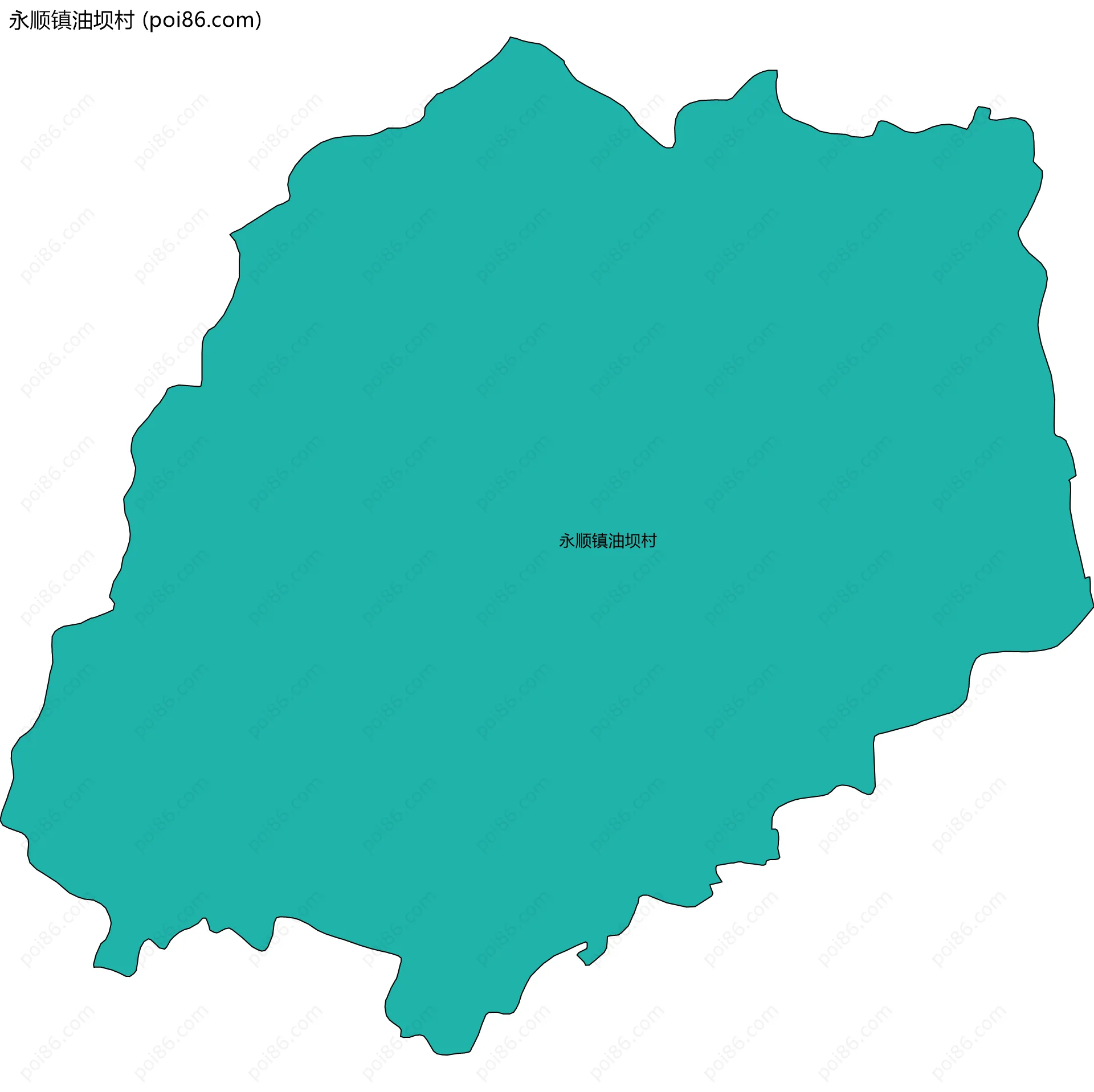 永顺镇油坝村边界地图