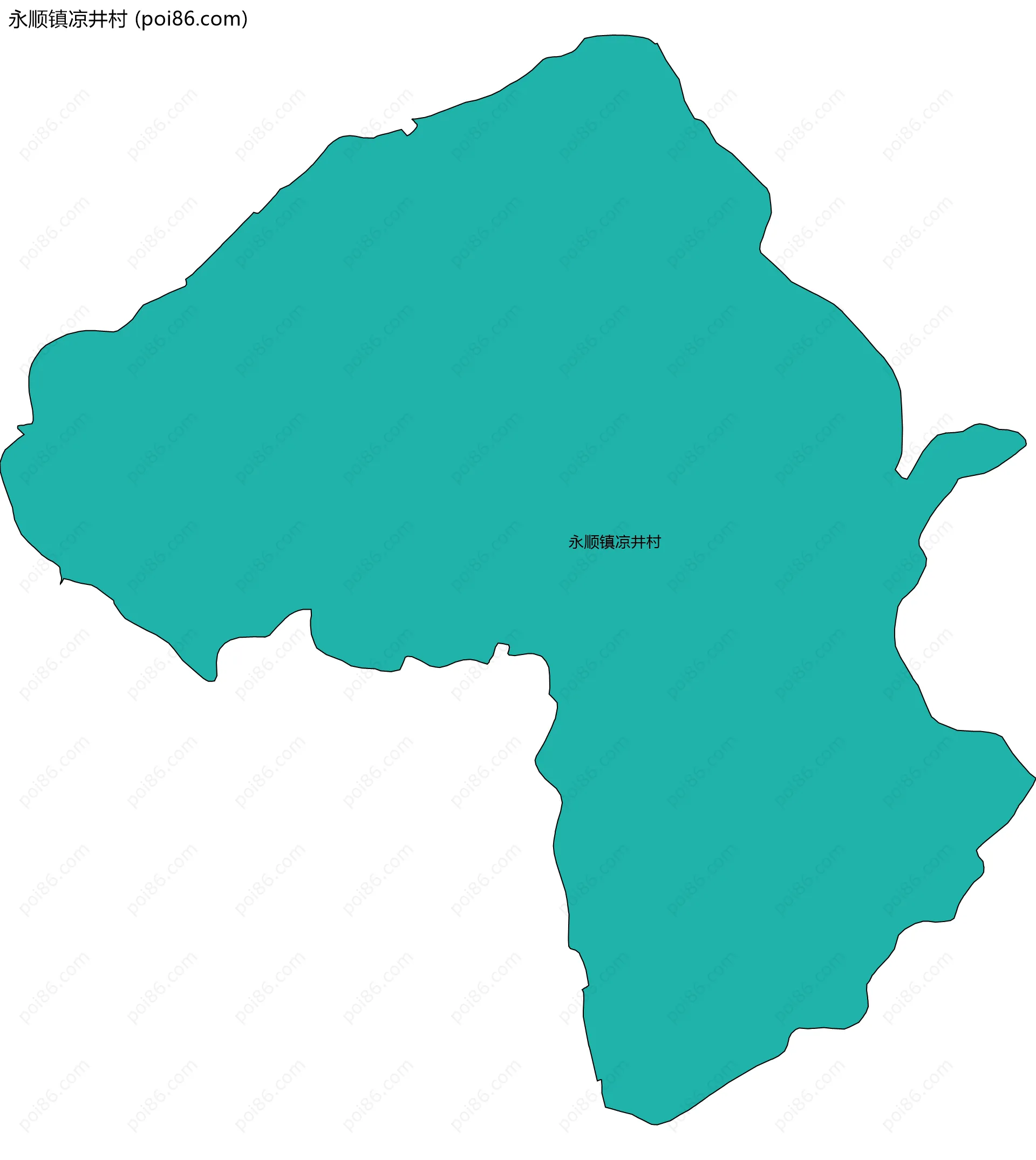 永顺镇凉井村边界地图