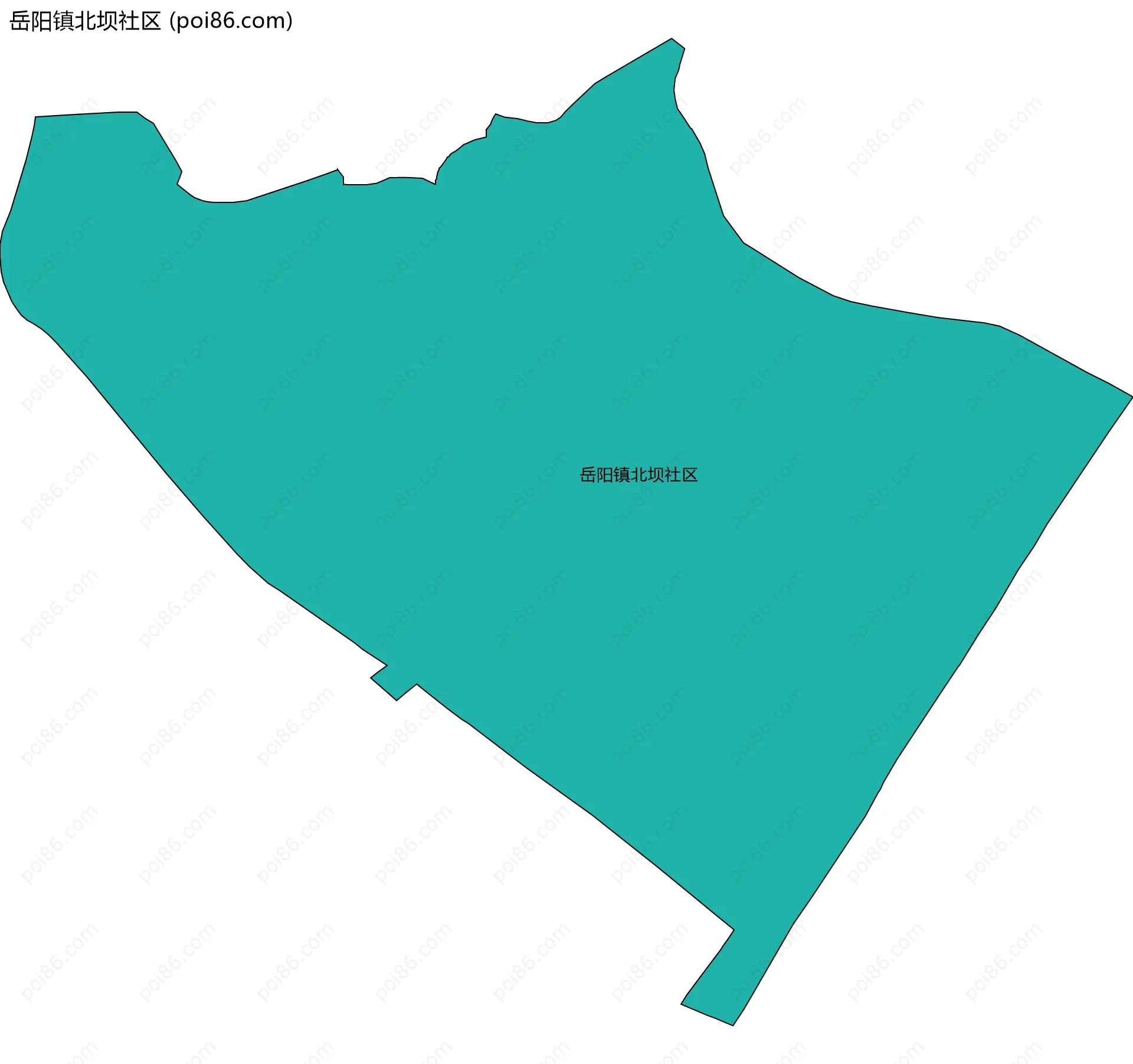 岳阳镇北坝社区边界地图