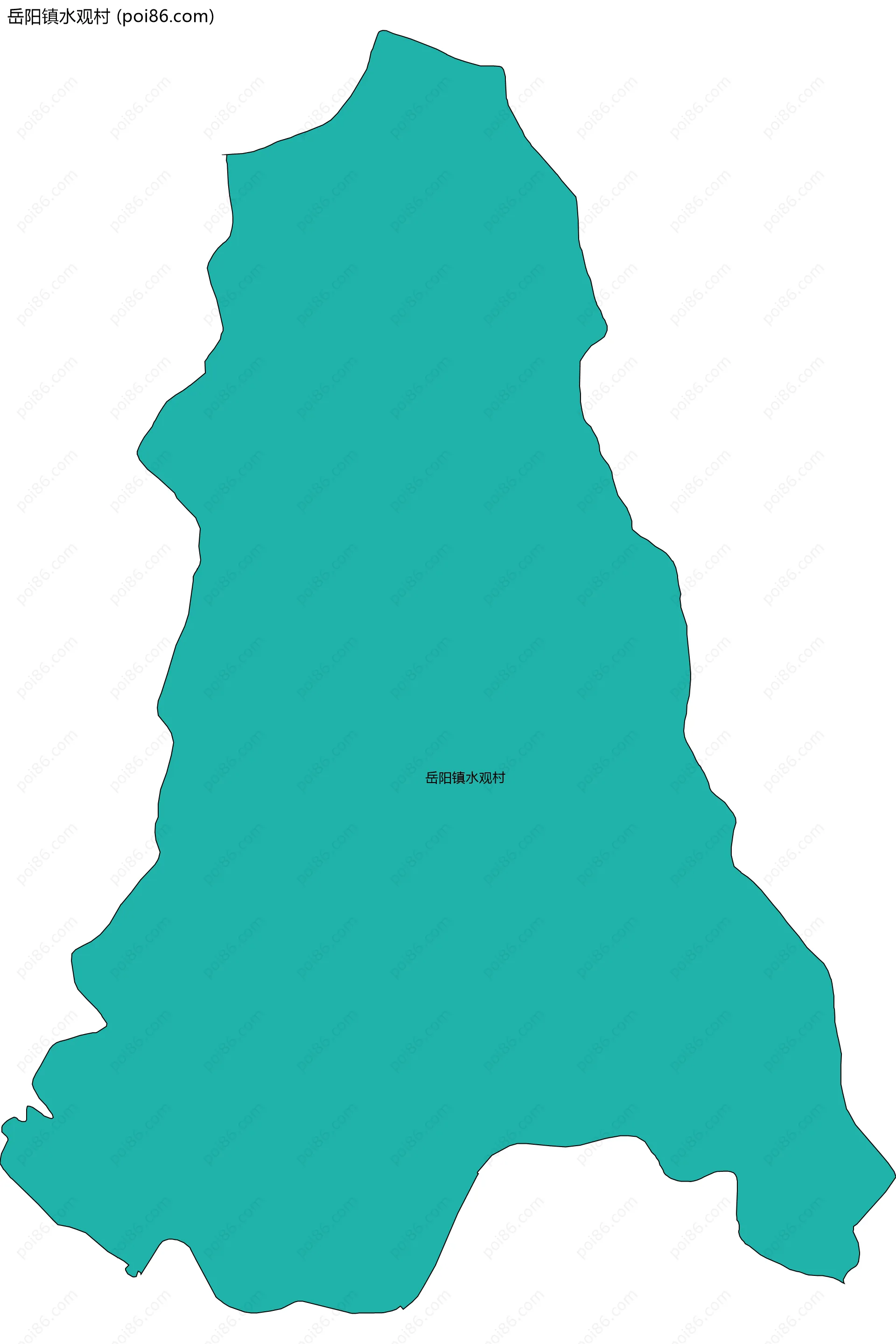 岳阳镇水观村边界地图