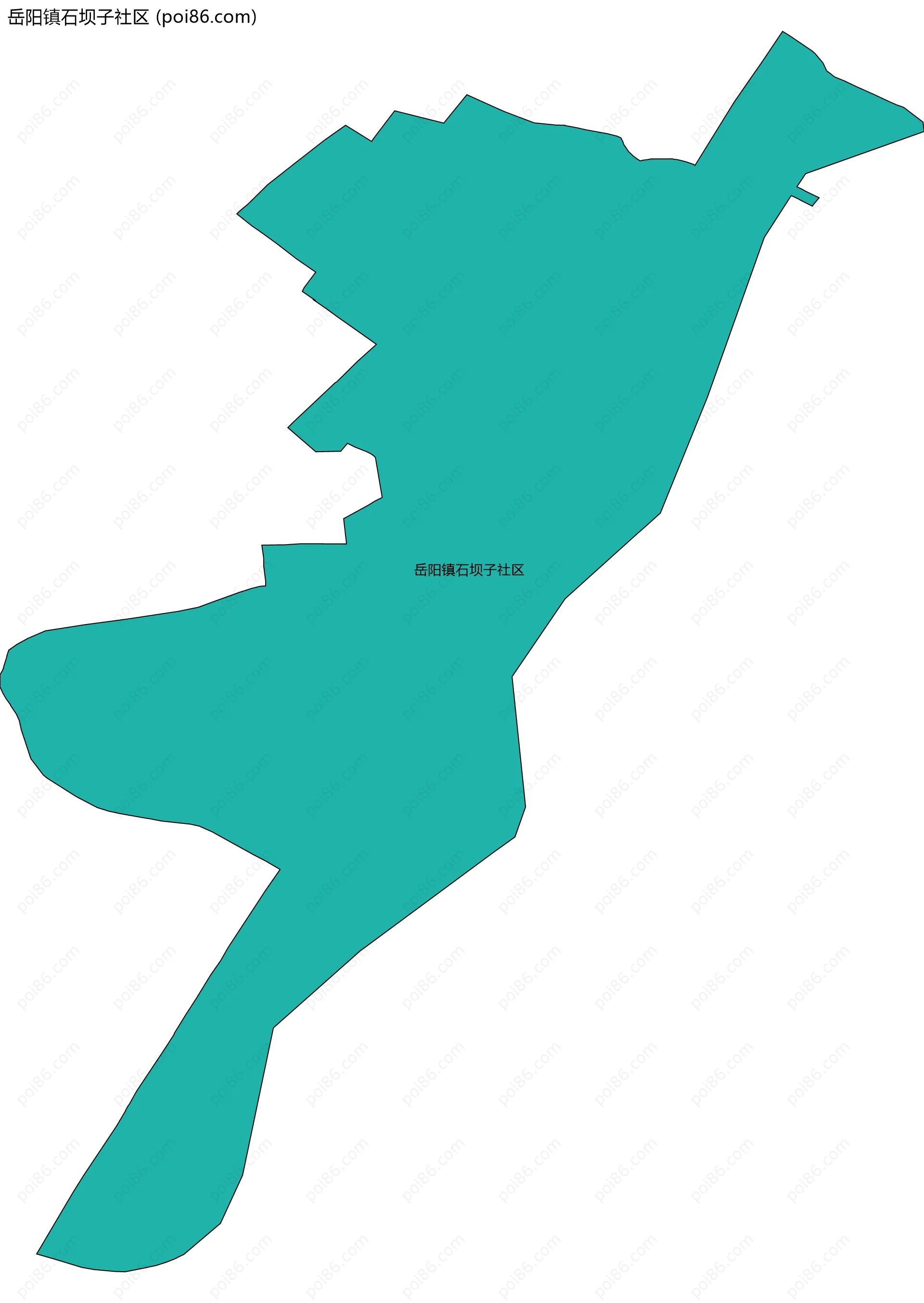 岳阳镇石坝子社区边界地图