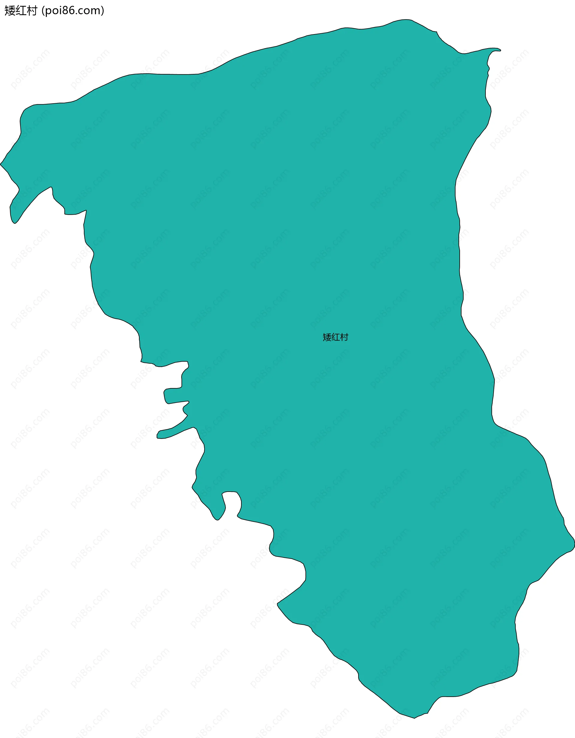 矮红村边界地图