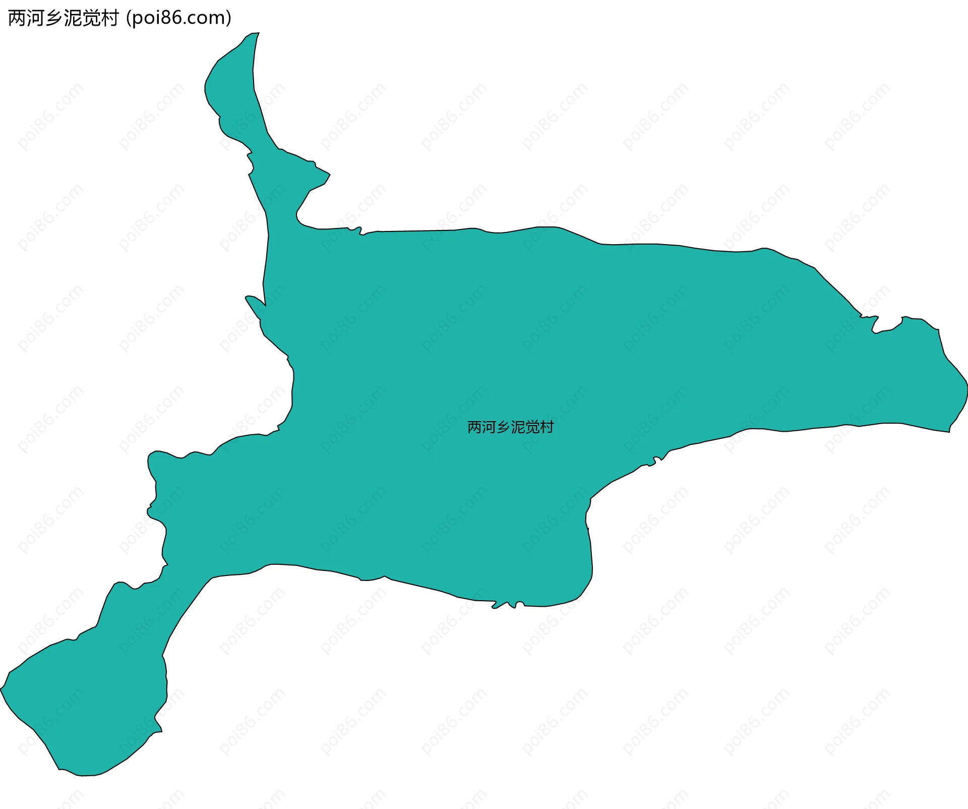 两河乡泥觉村边界地图