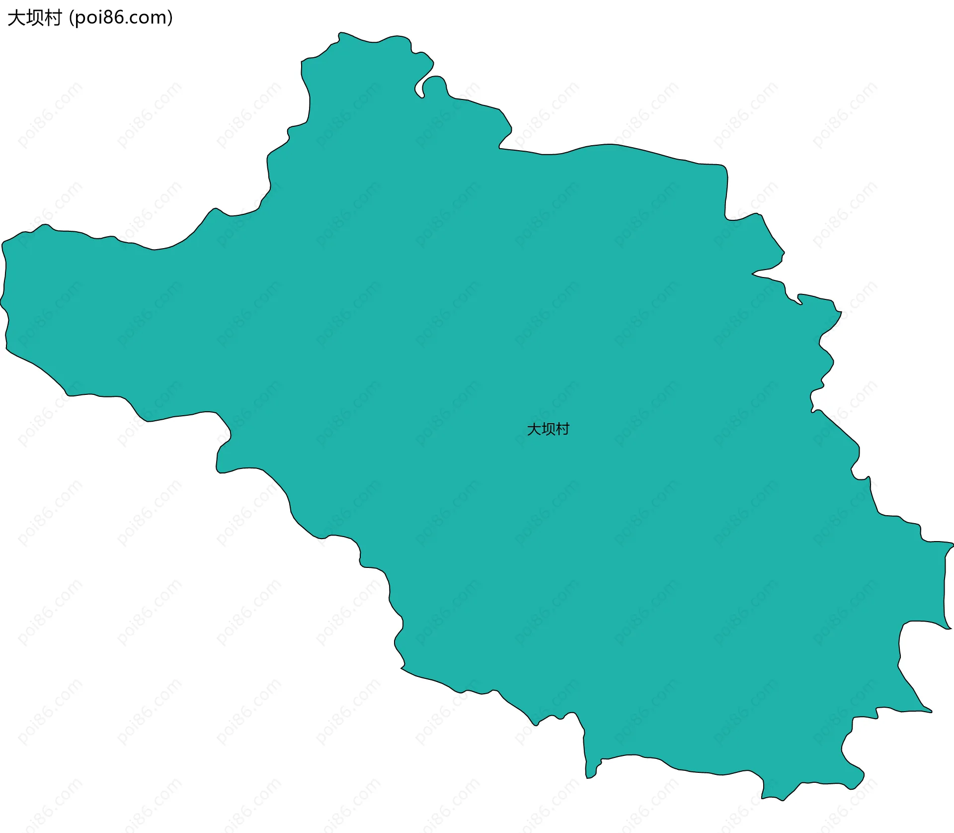 大坝村边界地图