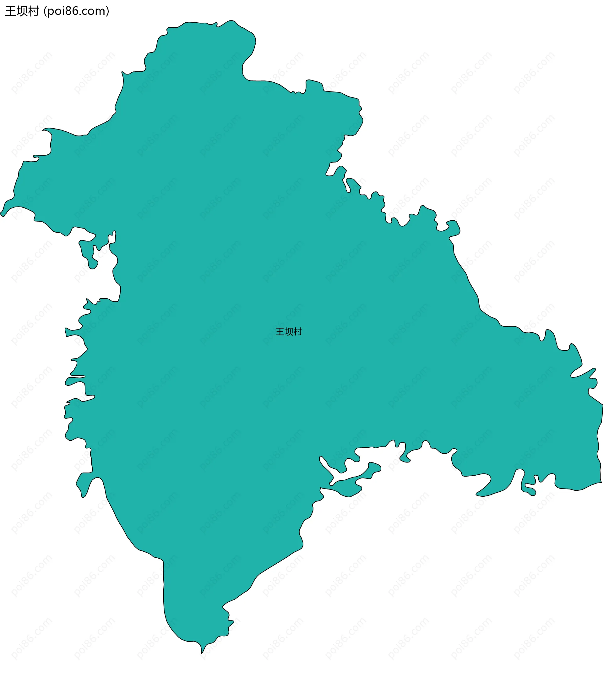 王坝村边界地图