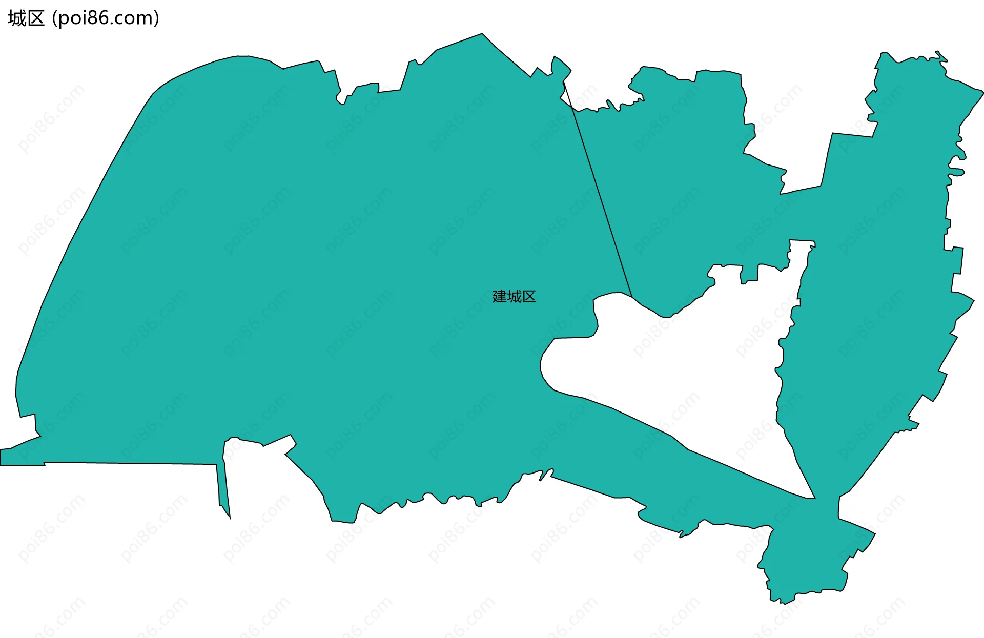 城区边界地图(五级行政区划)