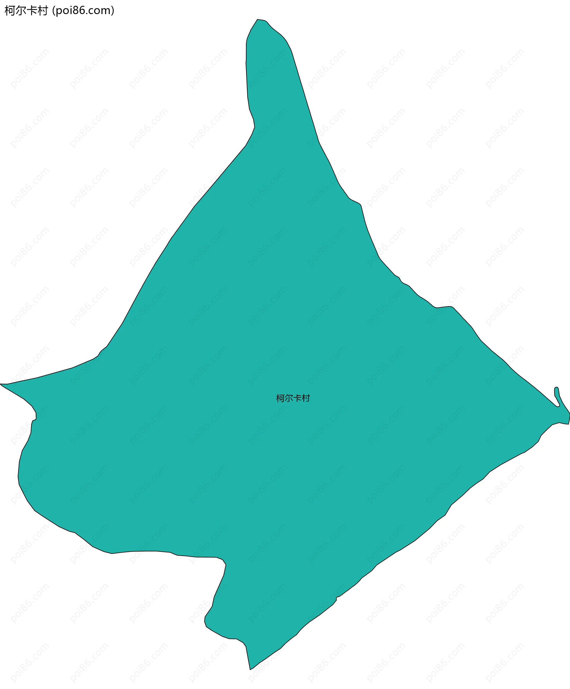 柯尔卡村边界地图