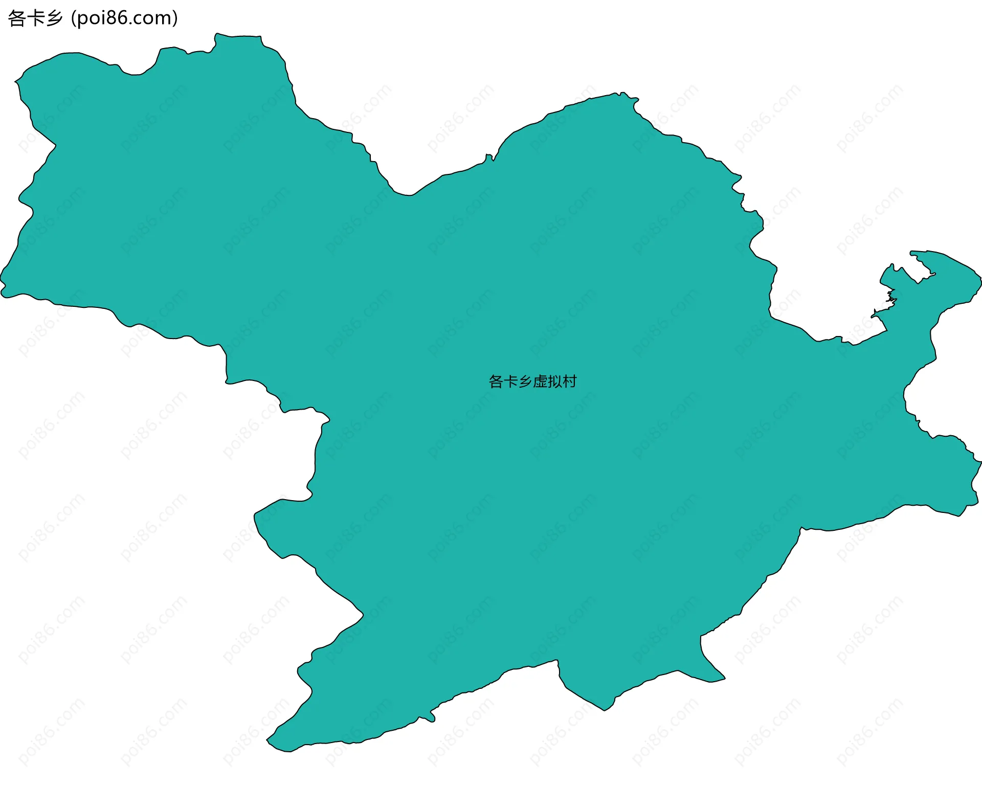 各卡乡边界地图(五级行政区划)