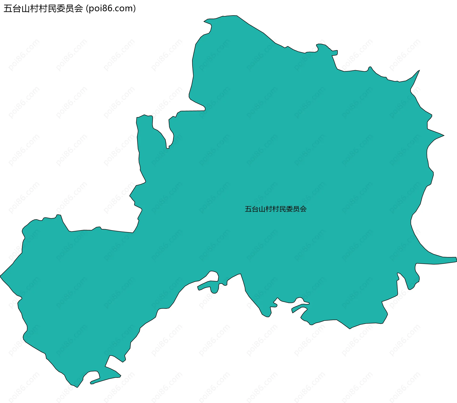 五台山村村民委员会边界地图