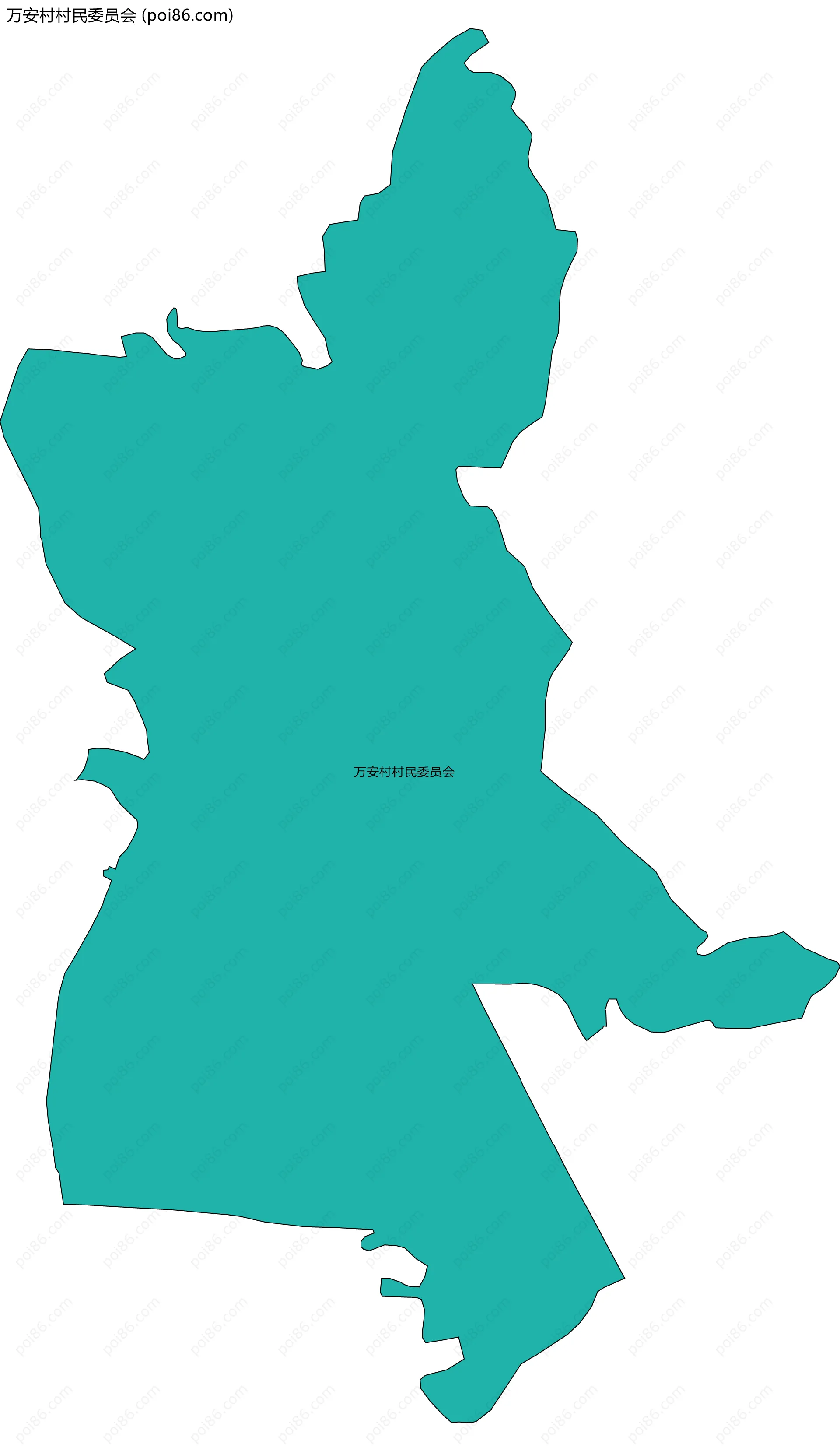 万安村村民委员会边界地图