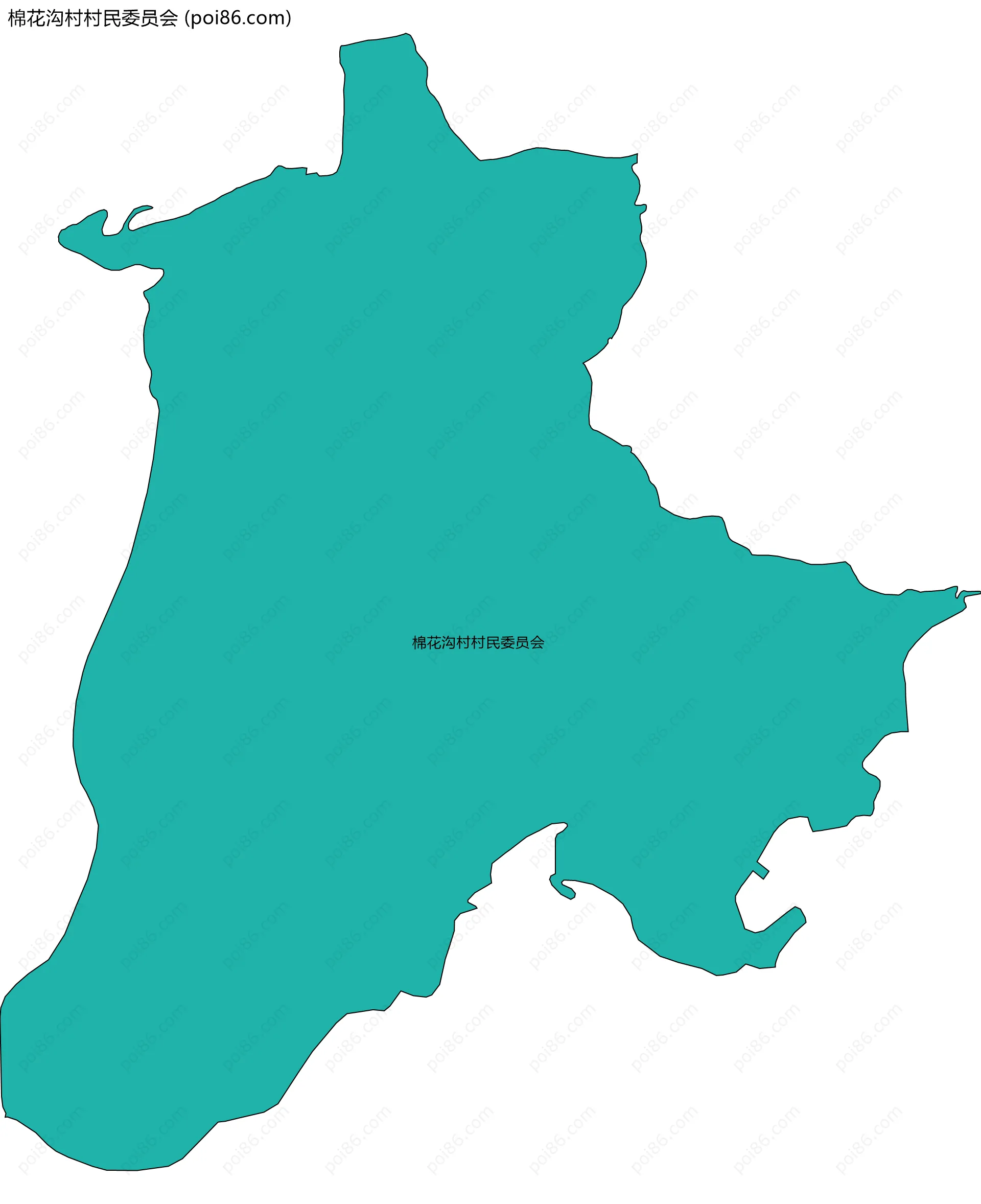 棉花沟村村民委员会边界地图