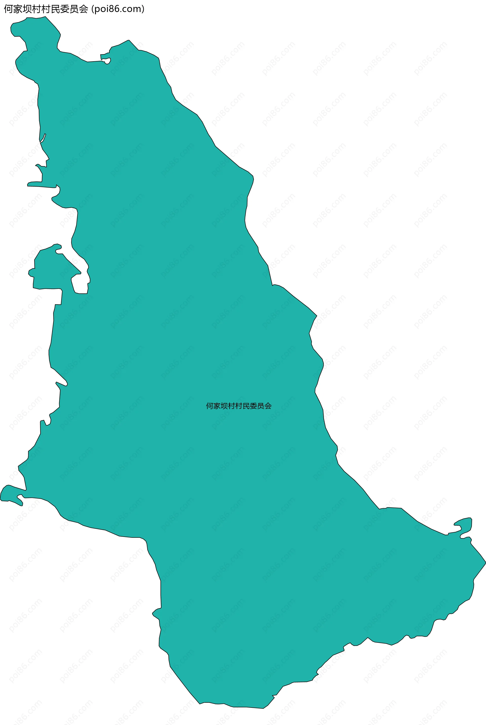何家坝村村民委员会边界地图