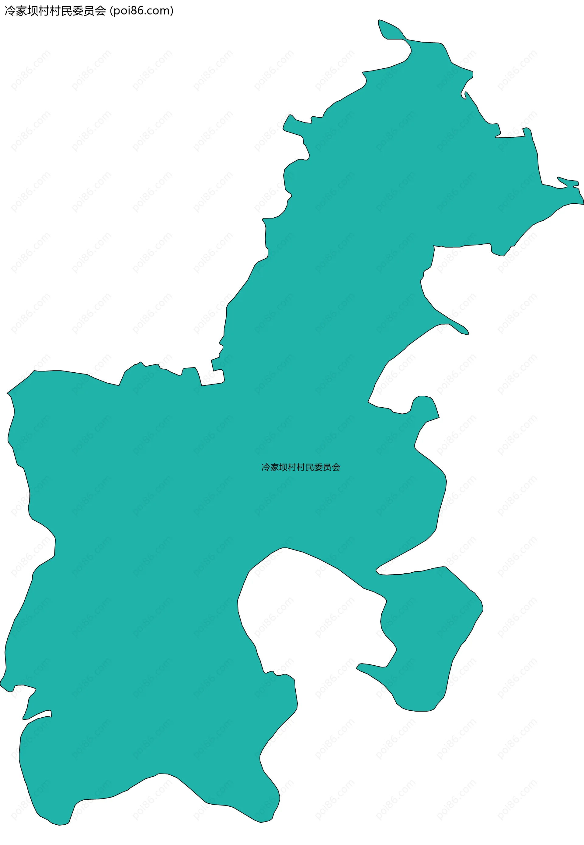 冷家坝村村民委员会边界地图