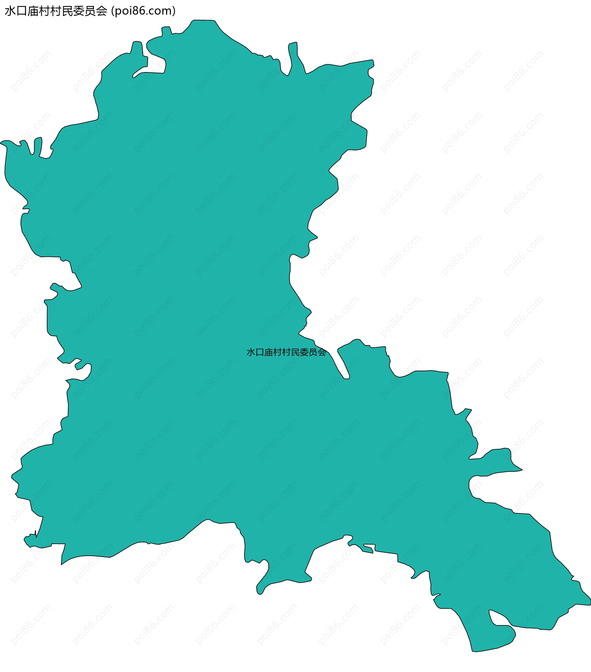 水口庙村村民委员会边界地图