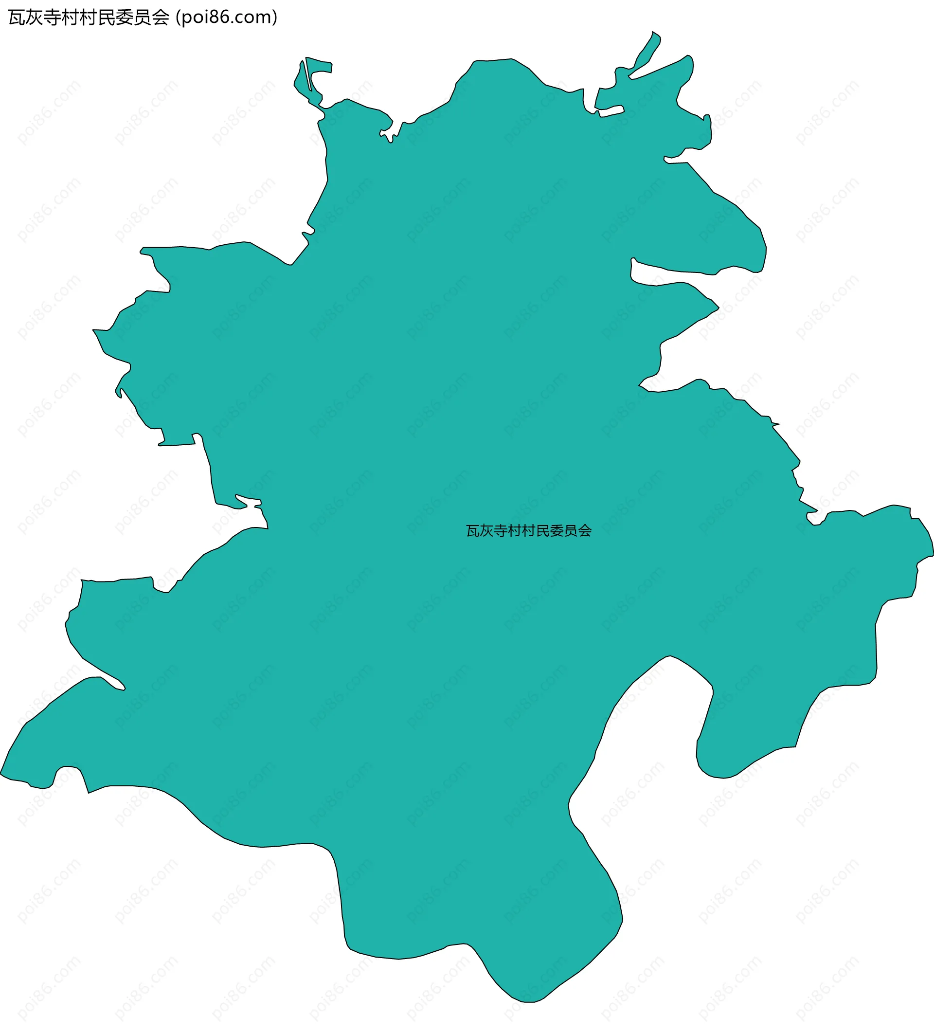 瓦灰寺村村民委员会边界地图