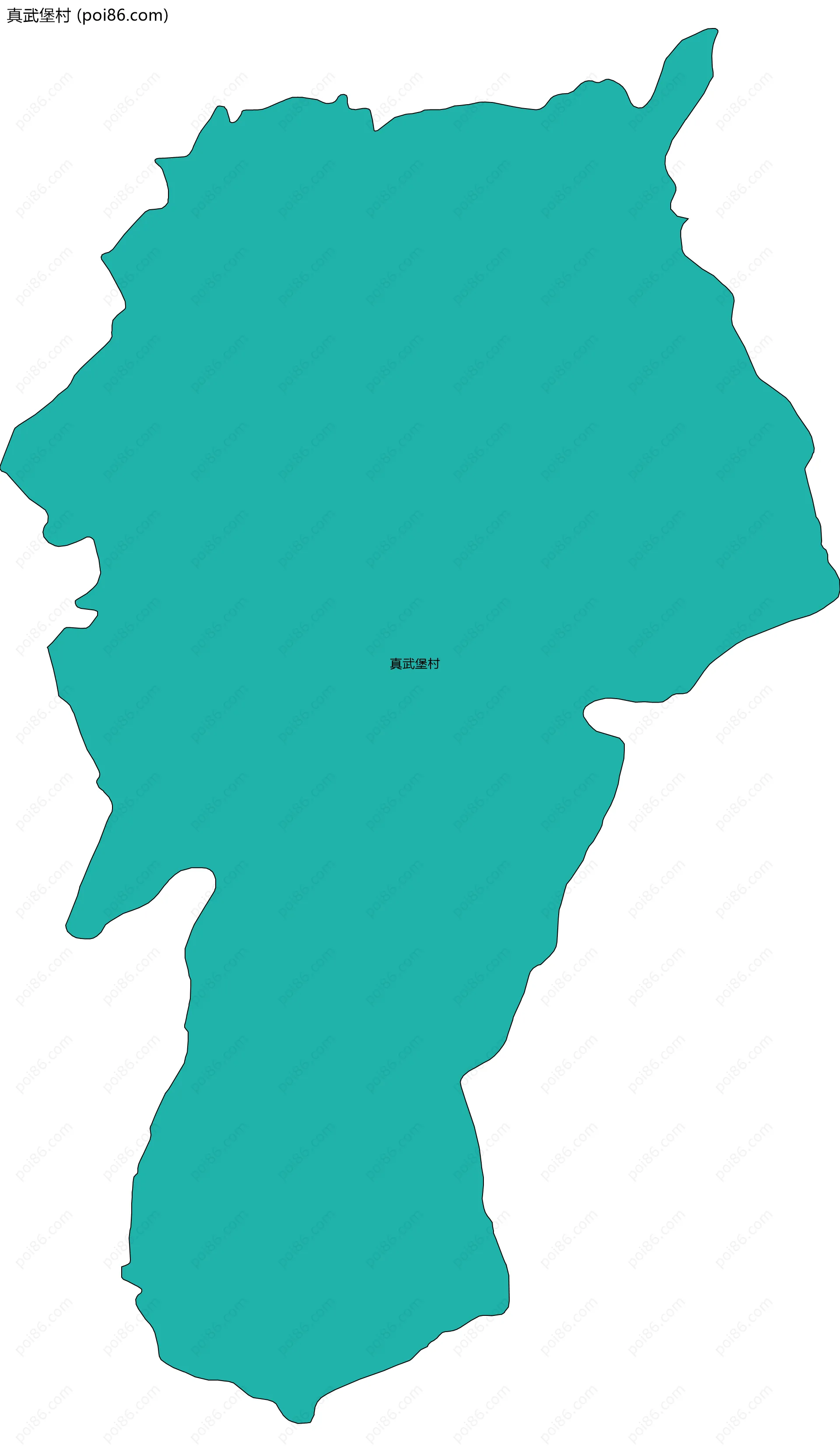 真武堡村边界地图