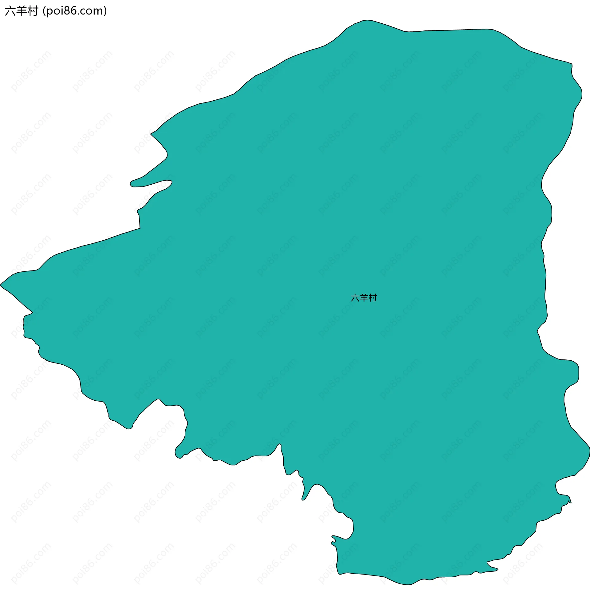 六羊村边界地图