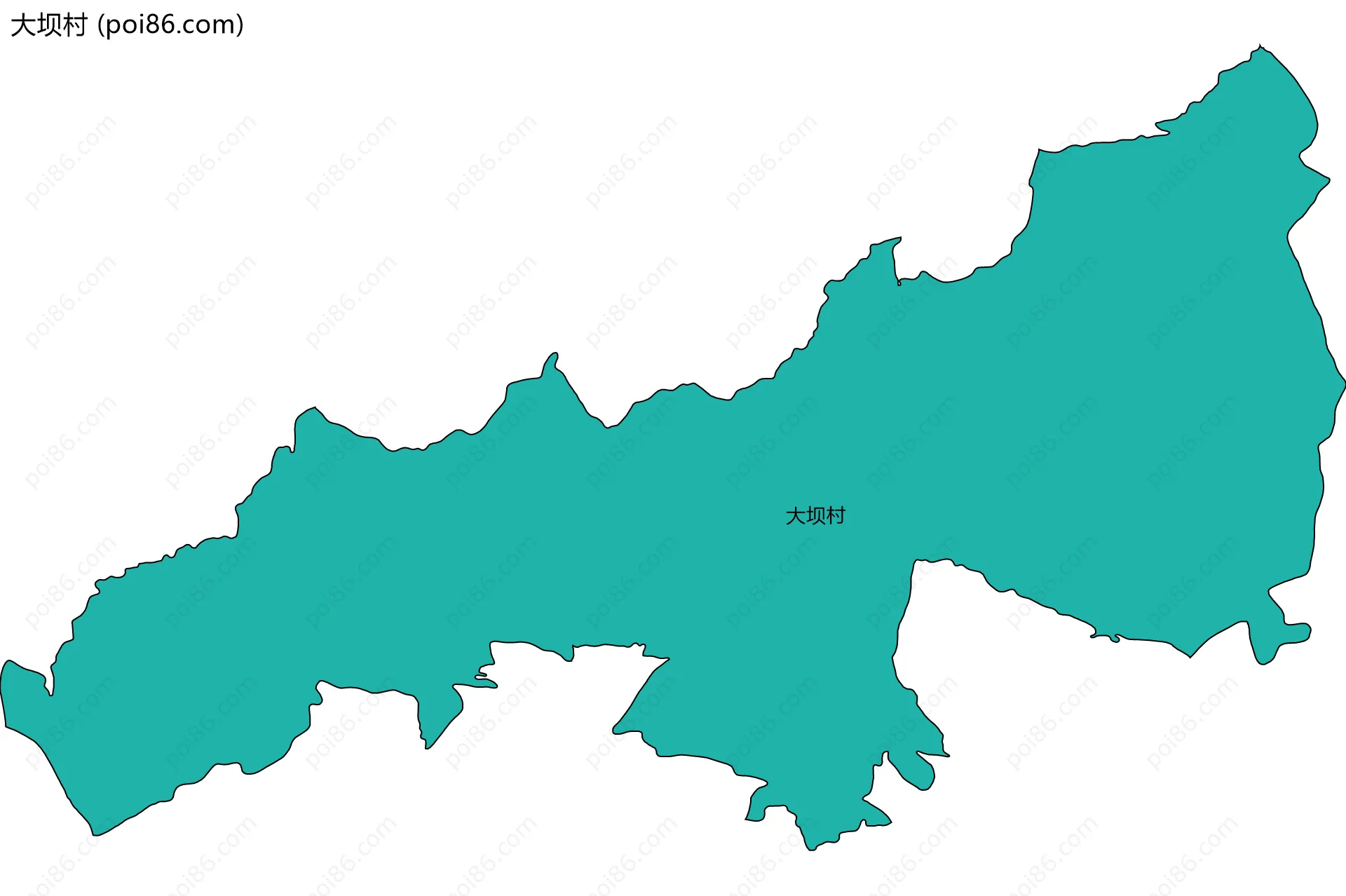 大坝村边界地图
