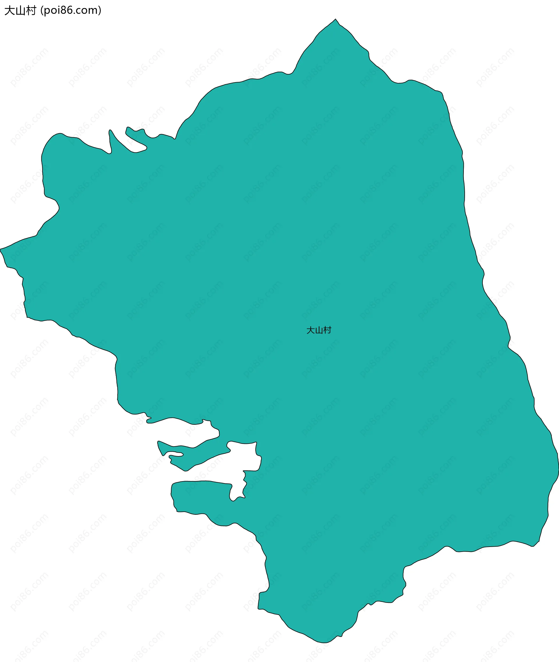 大山村边界地图