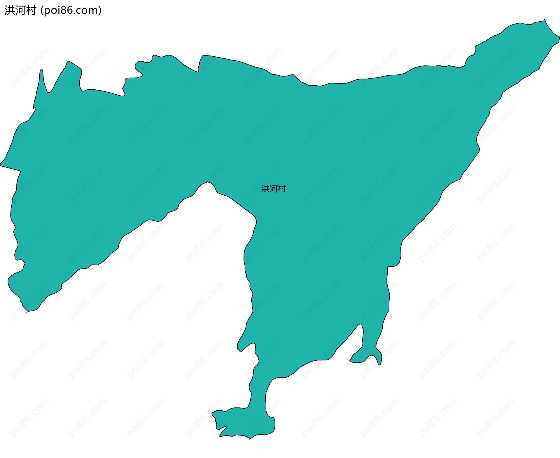 洪河村边界地图