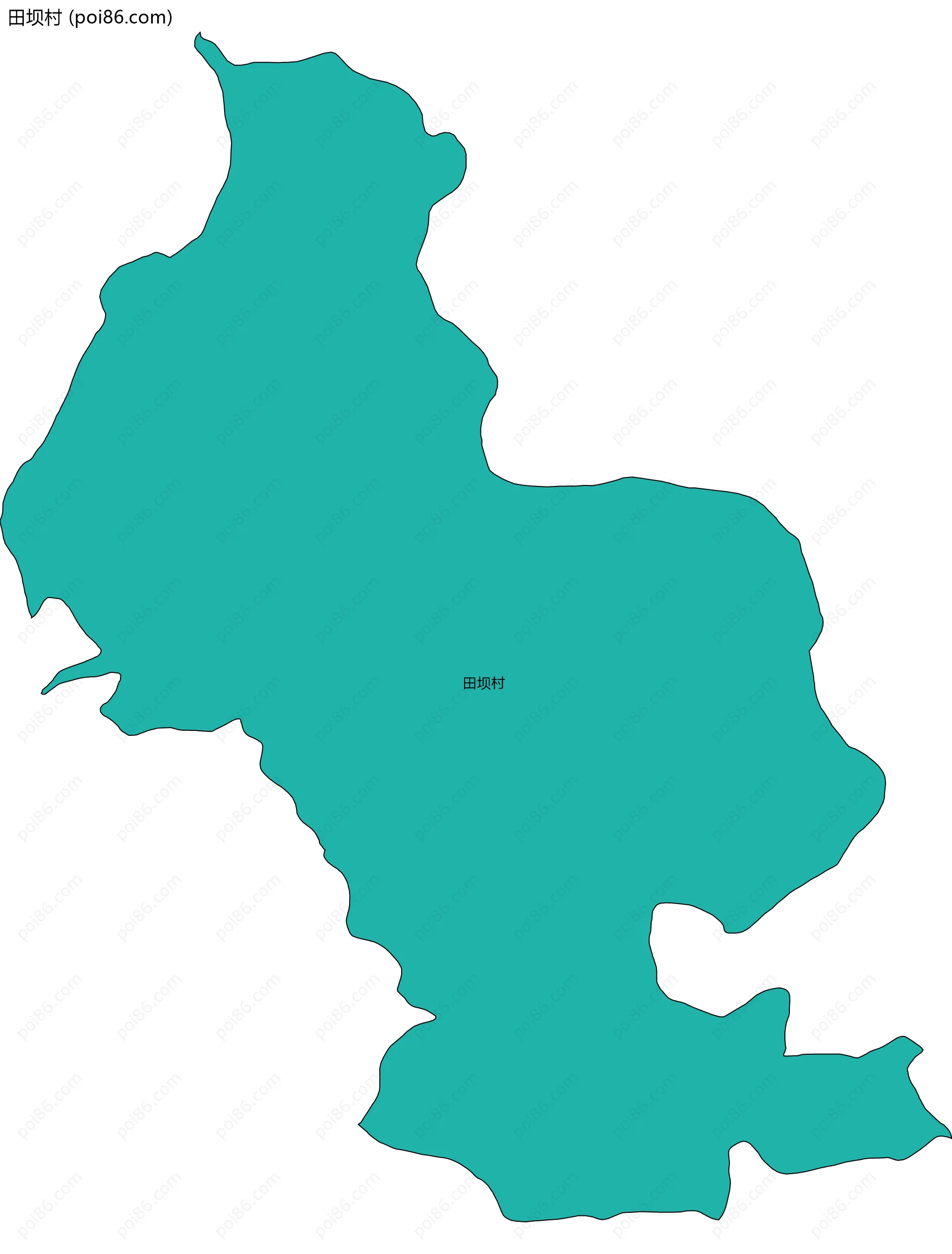 田坝村边界地图