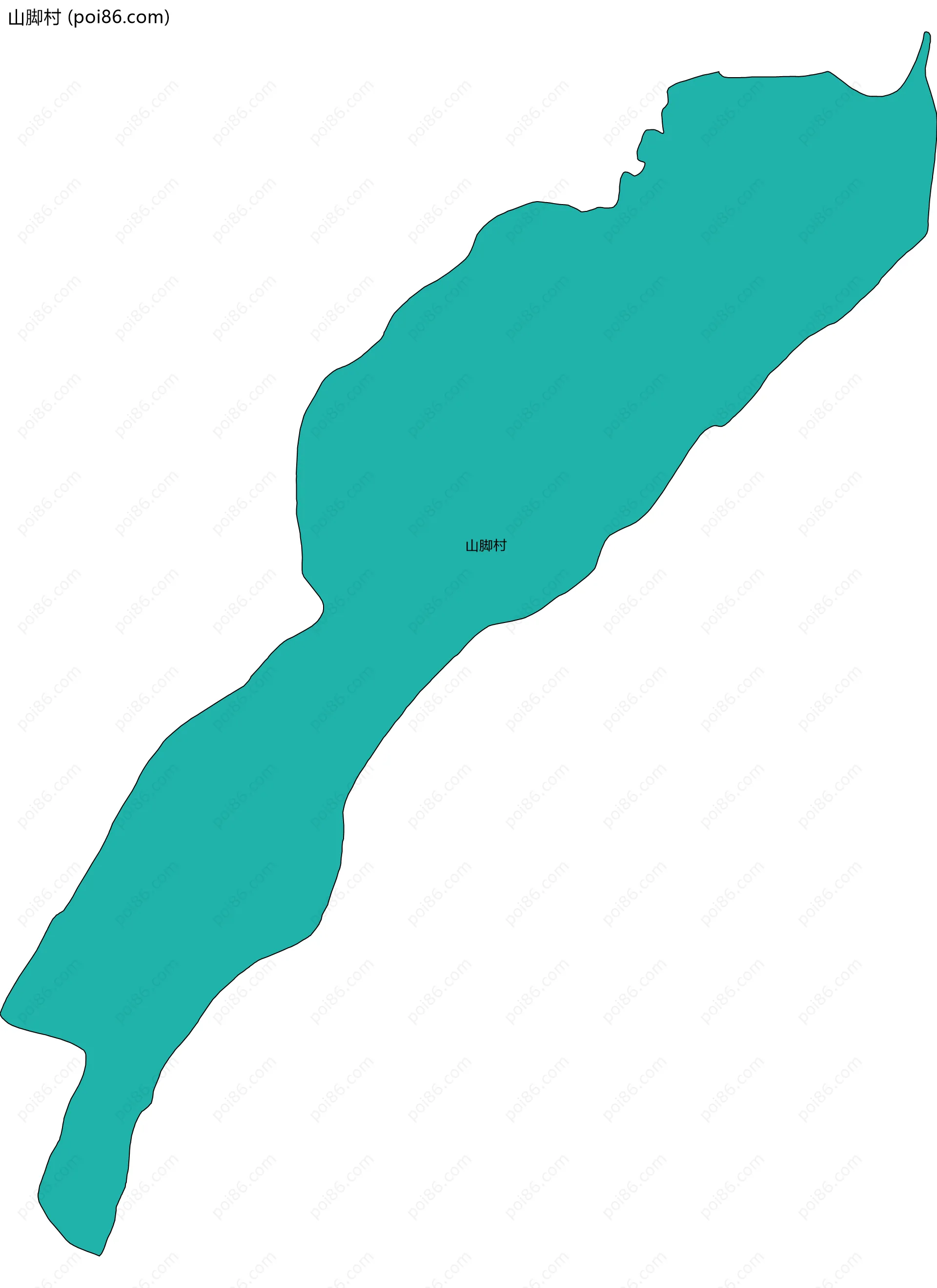 山脚村边界地图