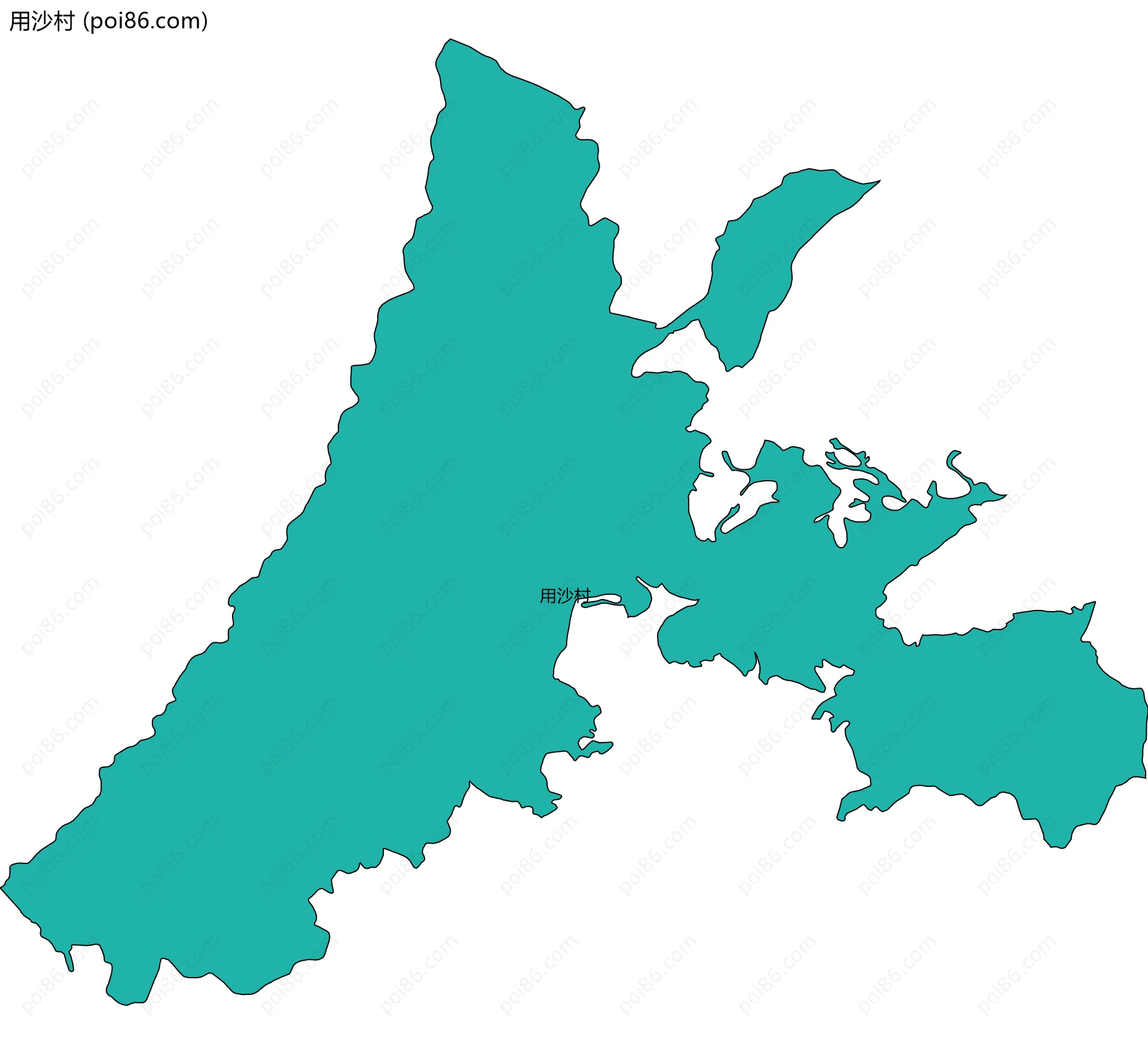 用沙村边界地图