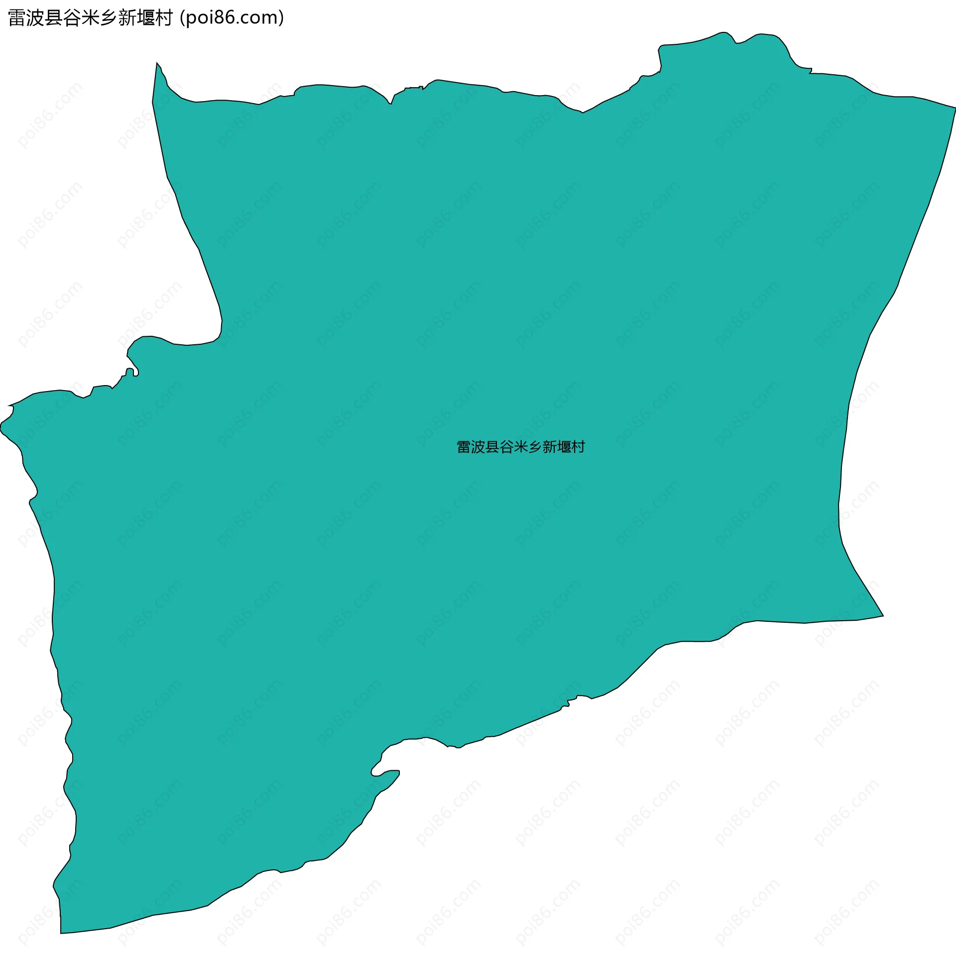 雷波县谷米乡新堰村边界地图