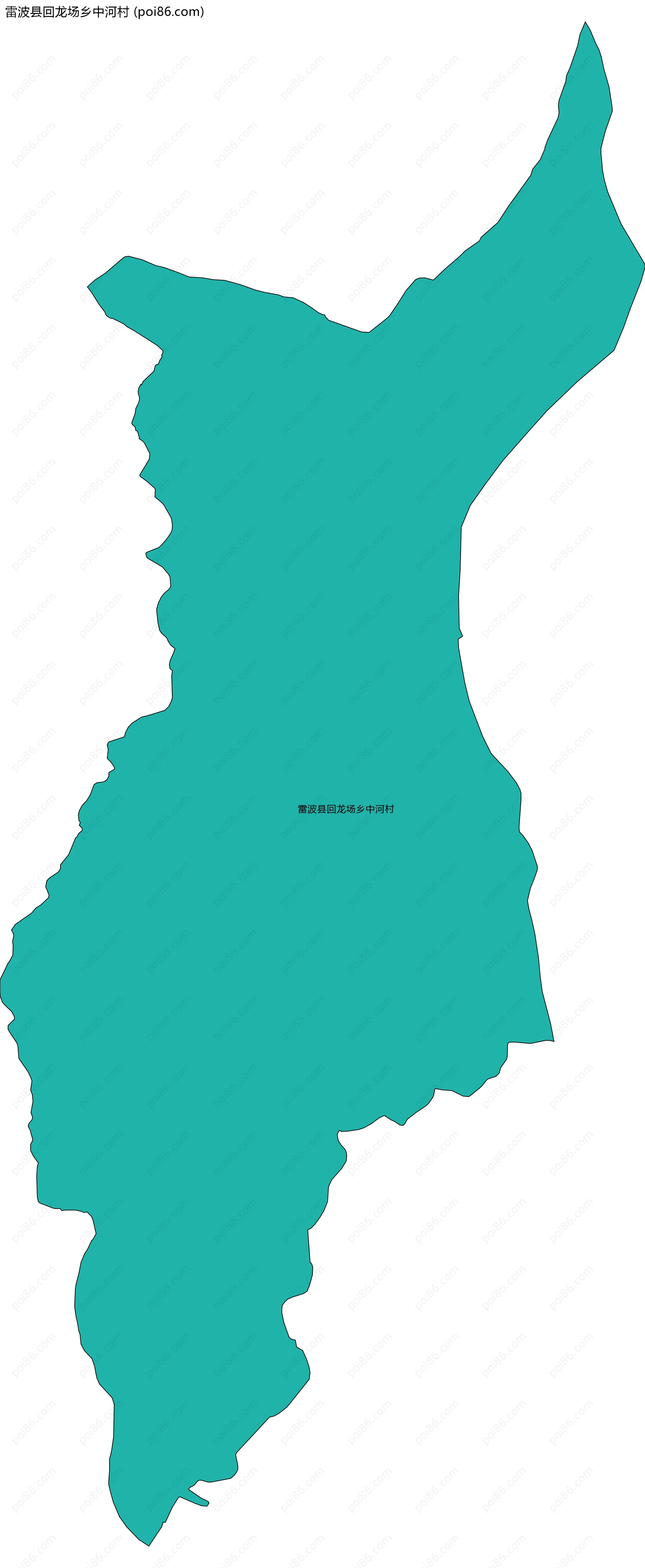 雷波县回龙场乡中河村边界地图