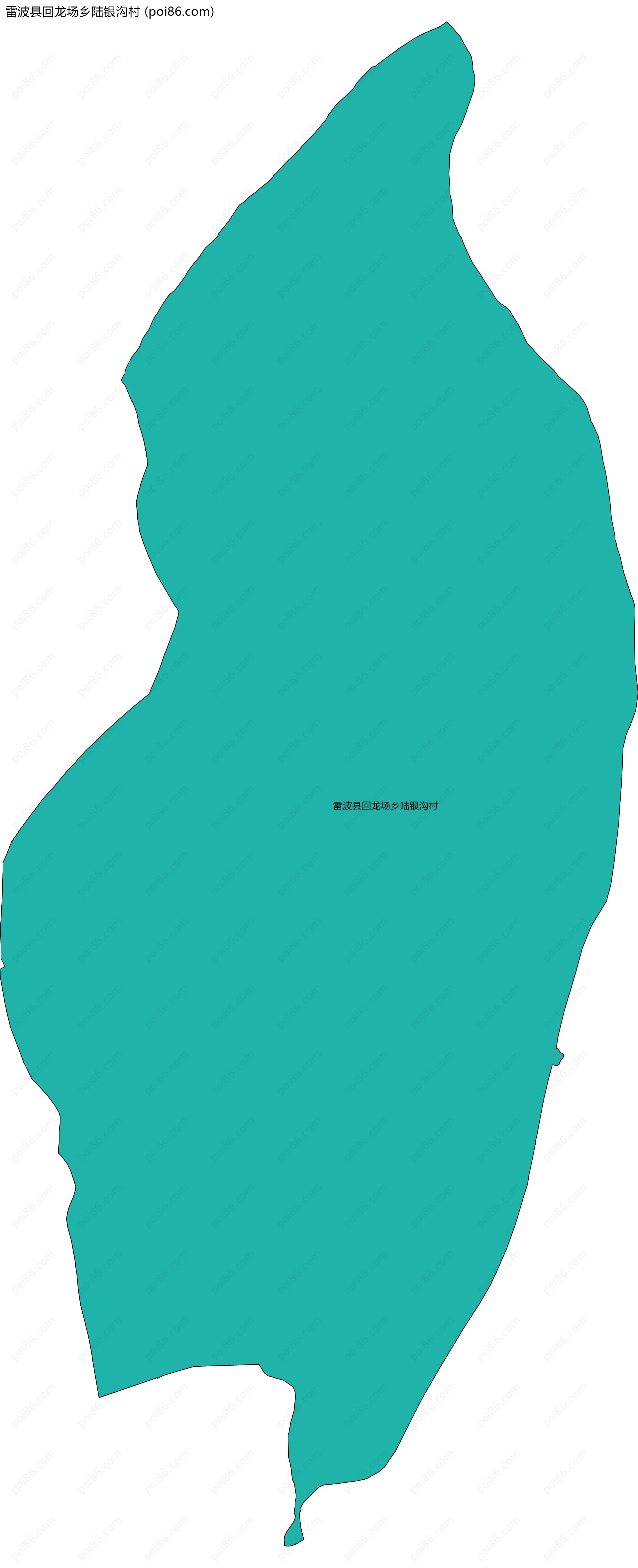 雷波县回龙场乡陆银沟村边界地图