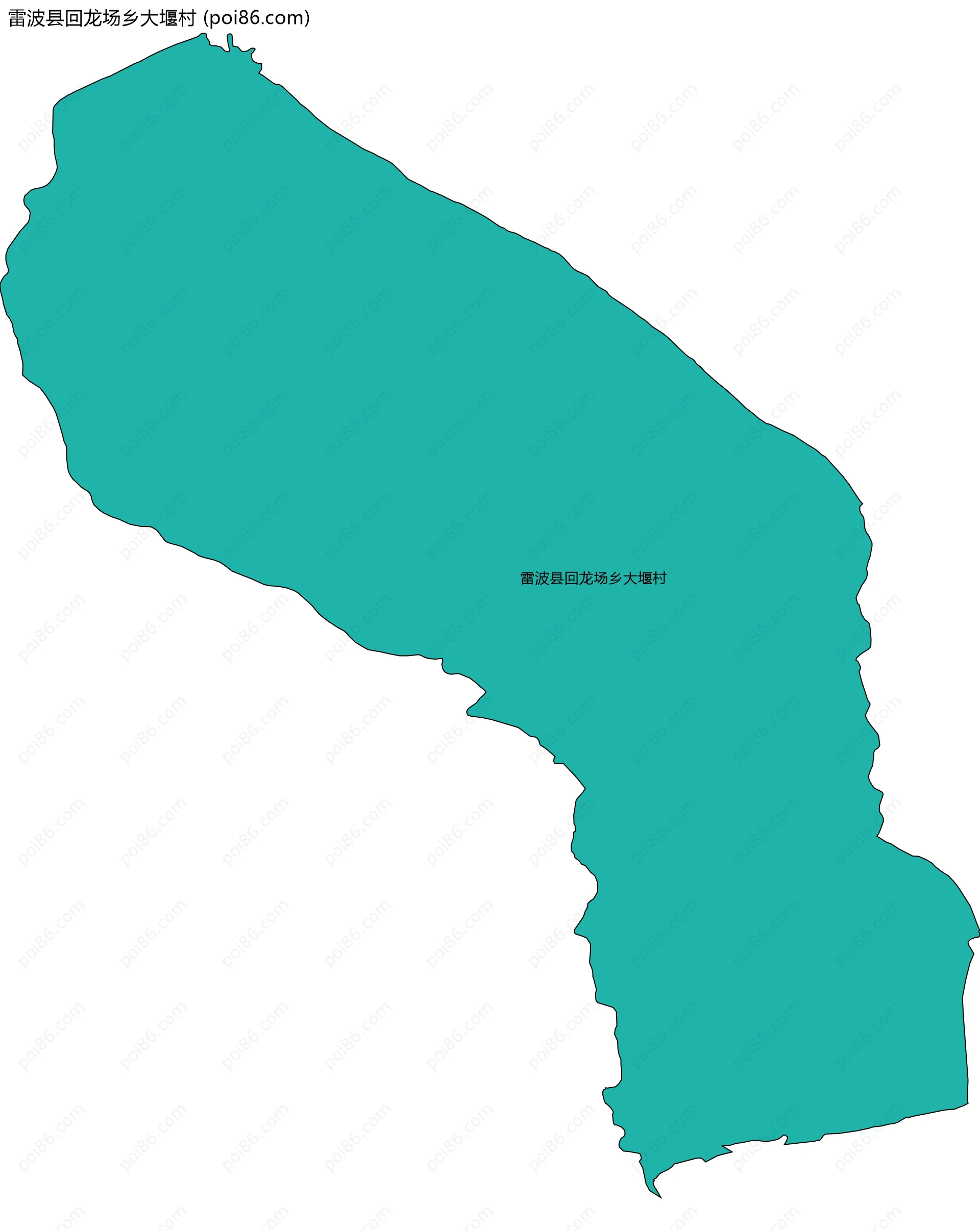 雷波县回龙场乡大堰村边界地图