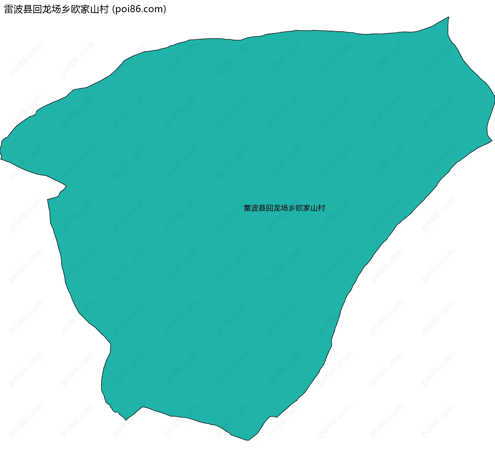 雷波县回龙场乡欧家山村边界地图