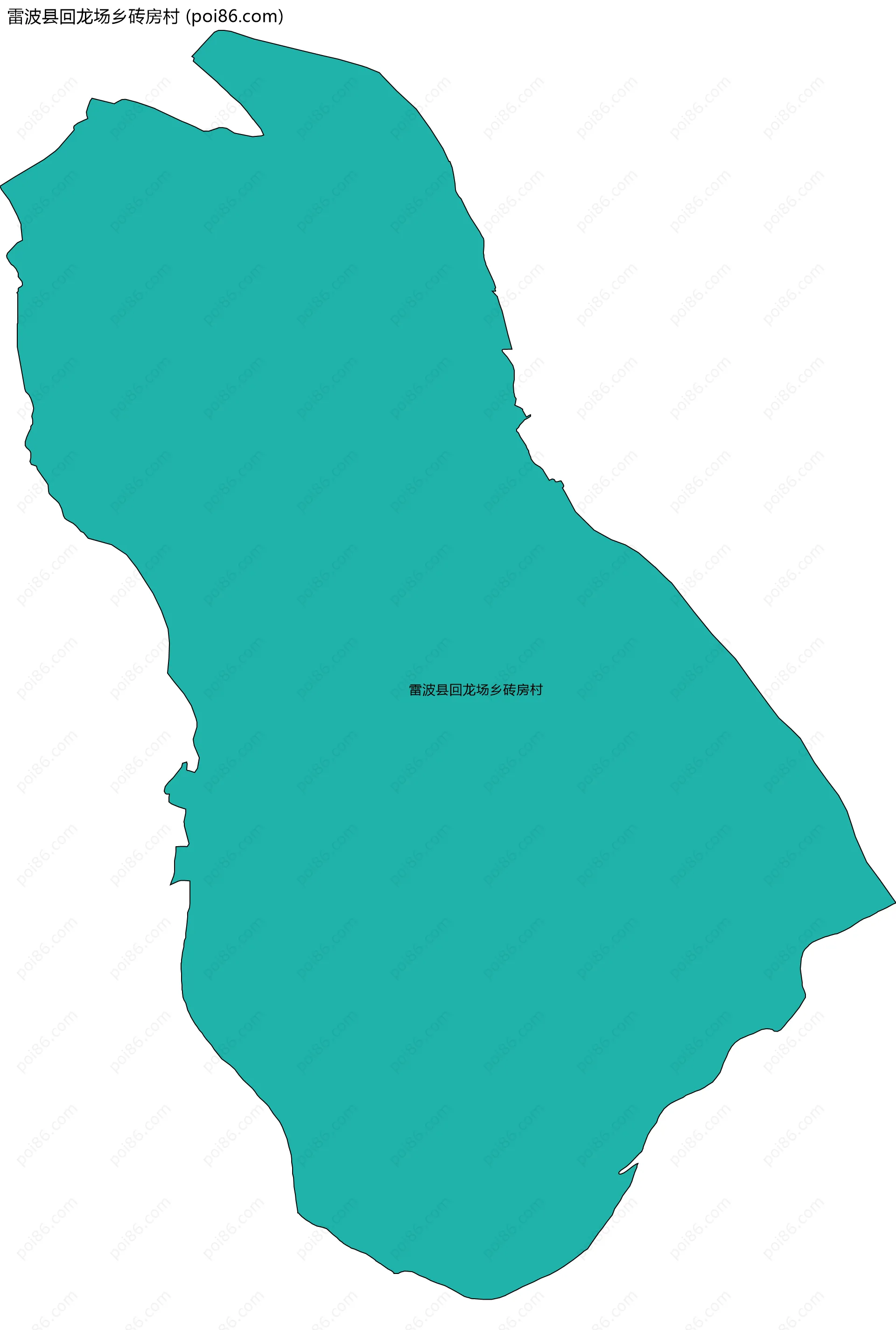 雷波县回龙场乡砖房村边界地图