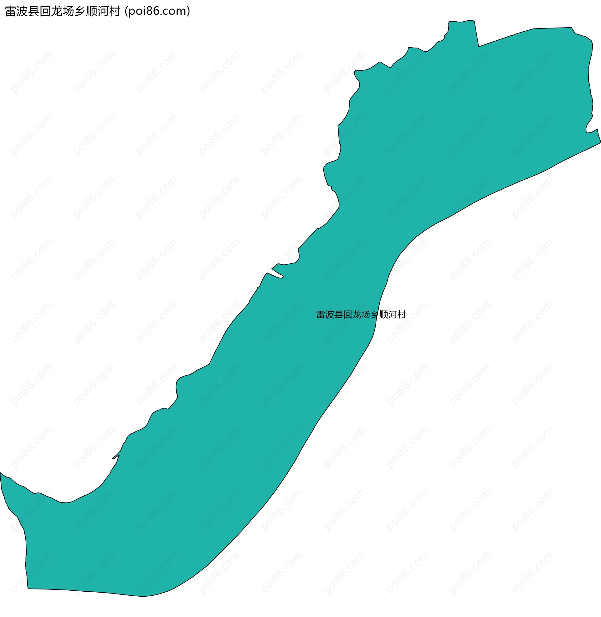 雷波县回龙场乡顺河村边界地图