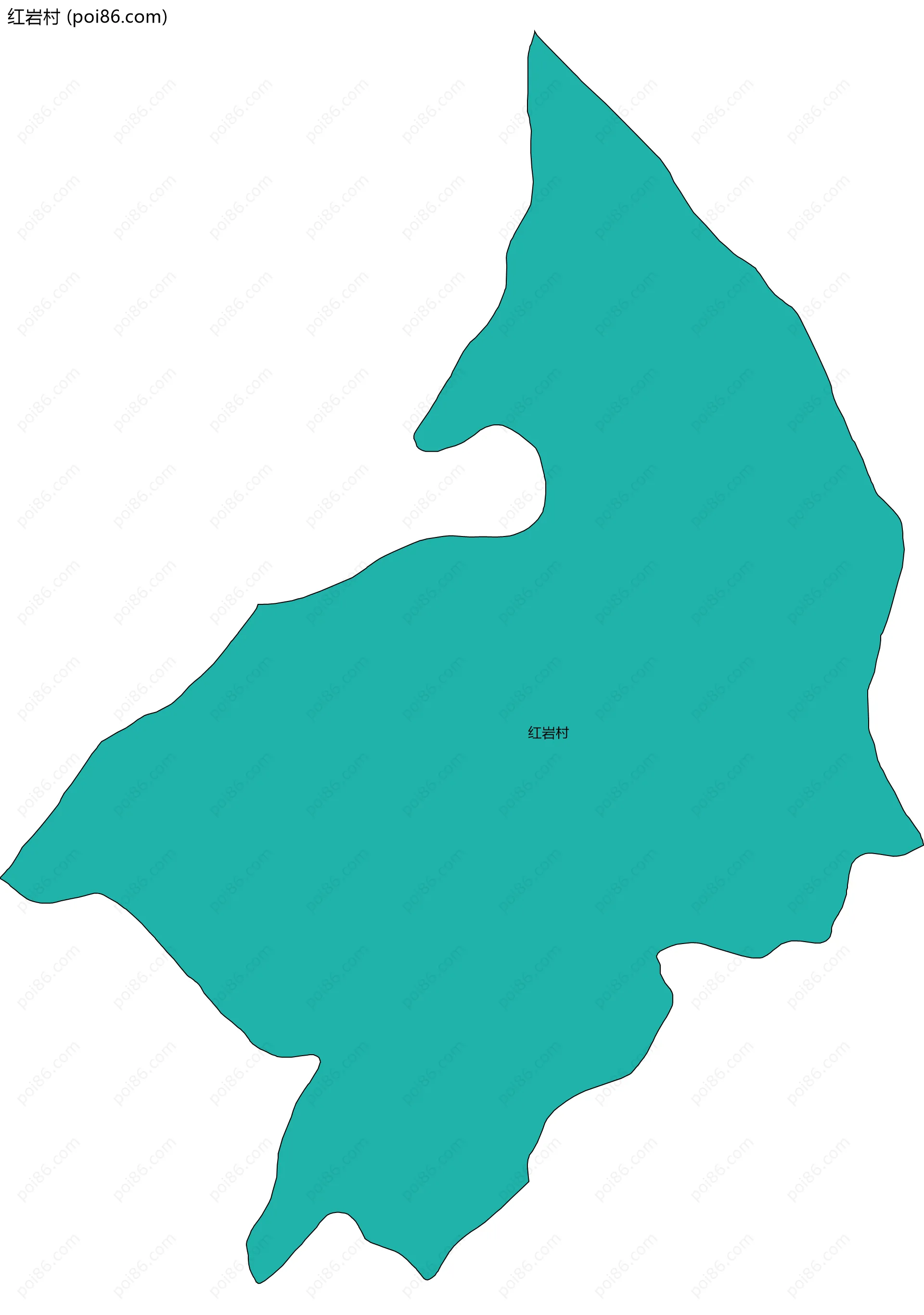 红岩村边界地图