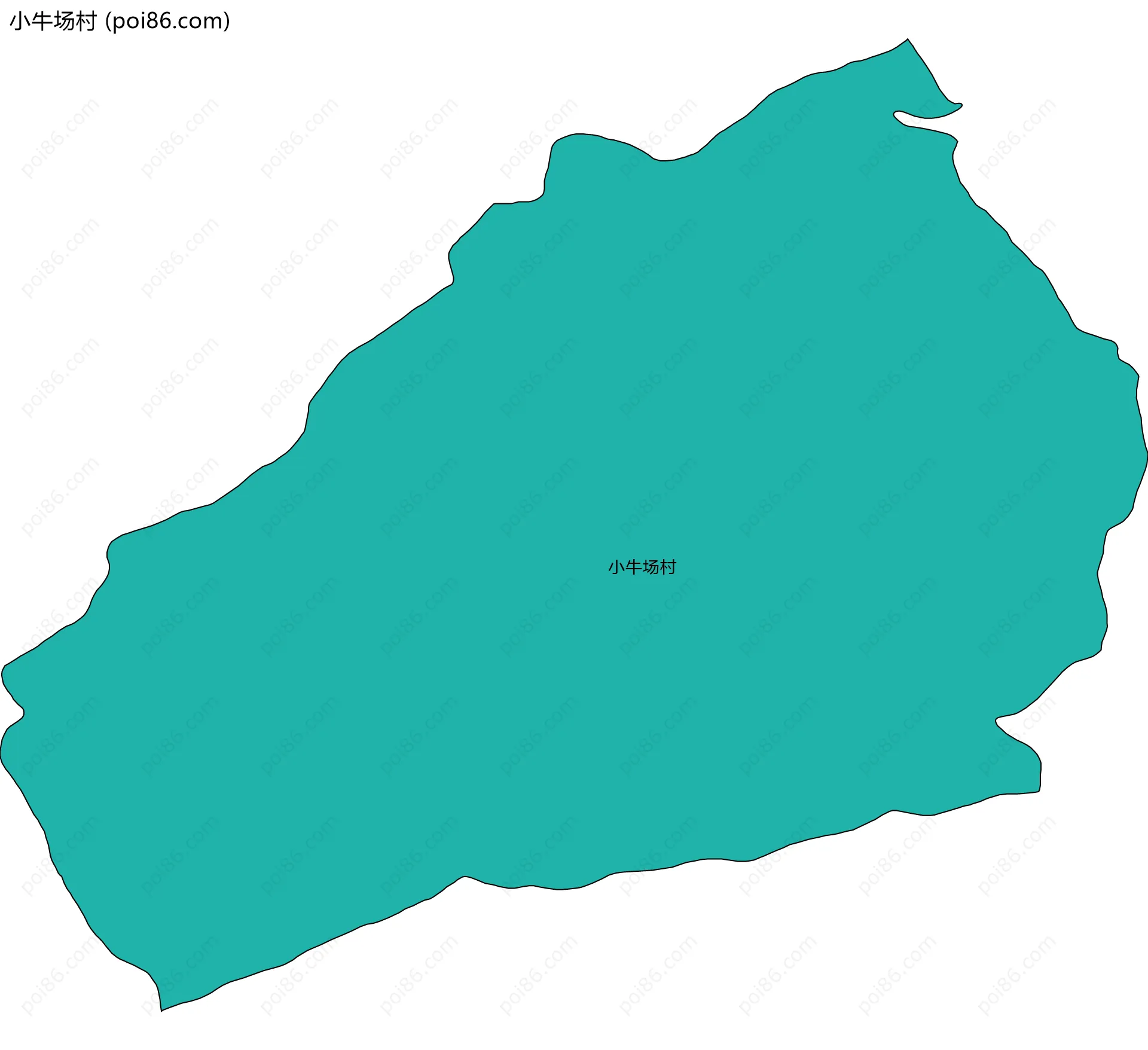 小牛场村边界地图