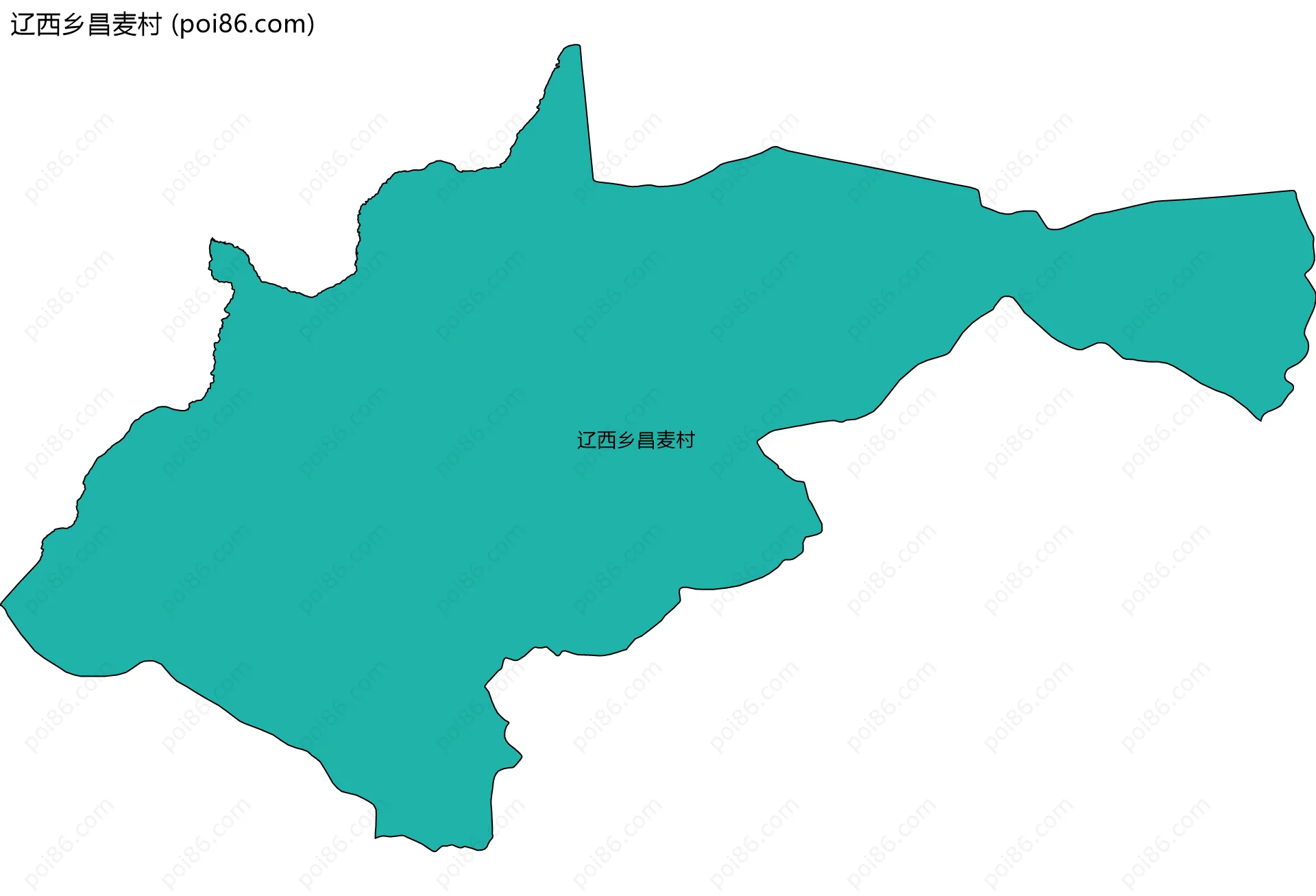 辽西乡昌麦村边界地图