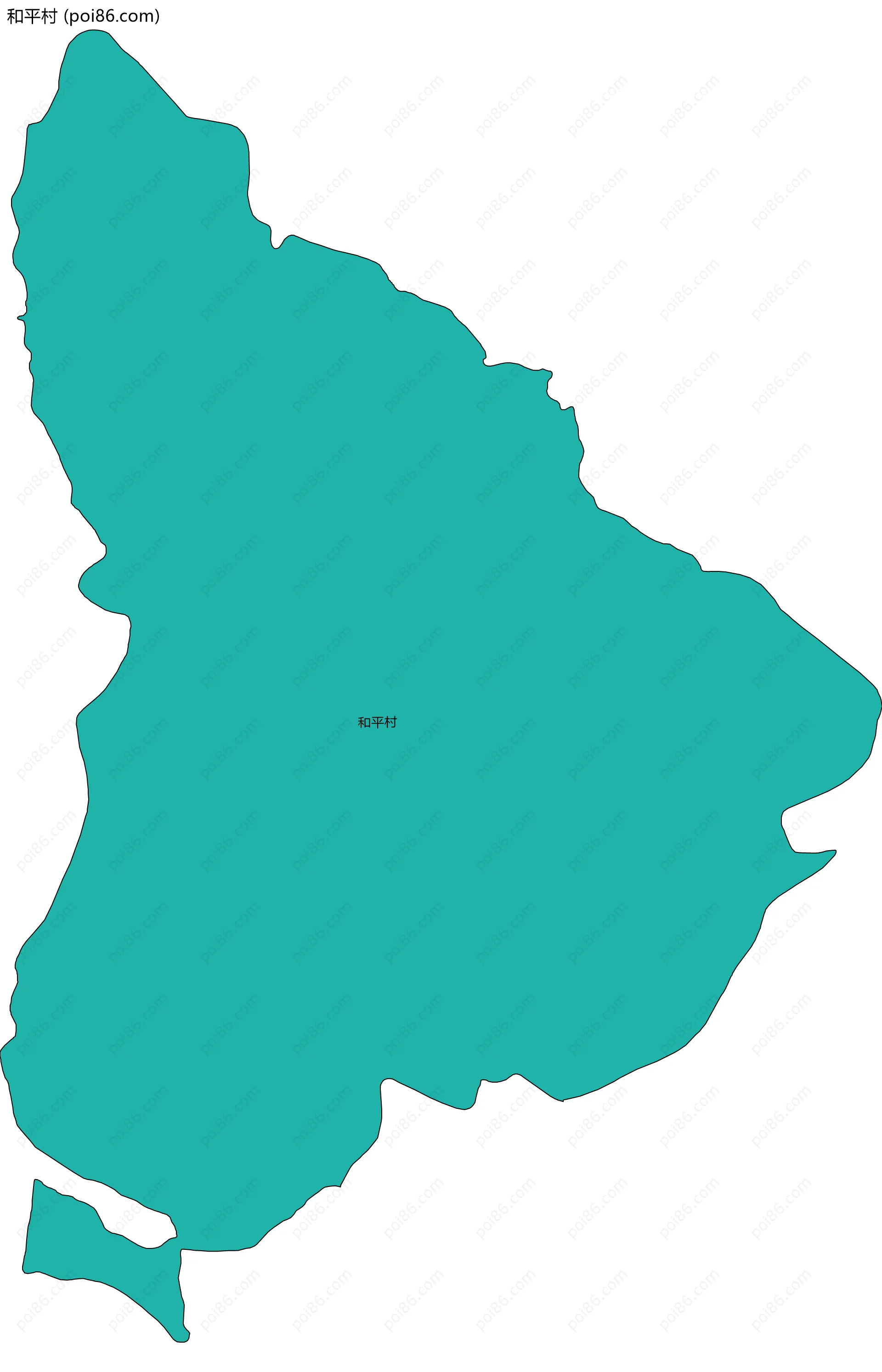 和平村边界地图