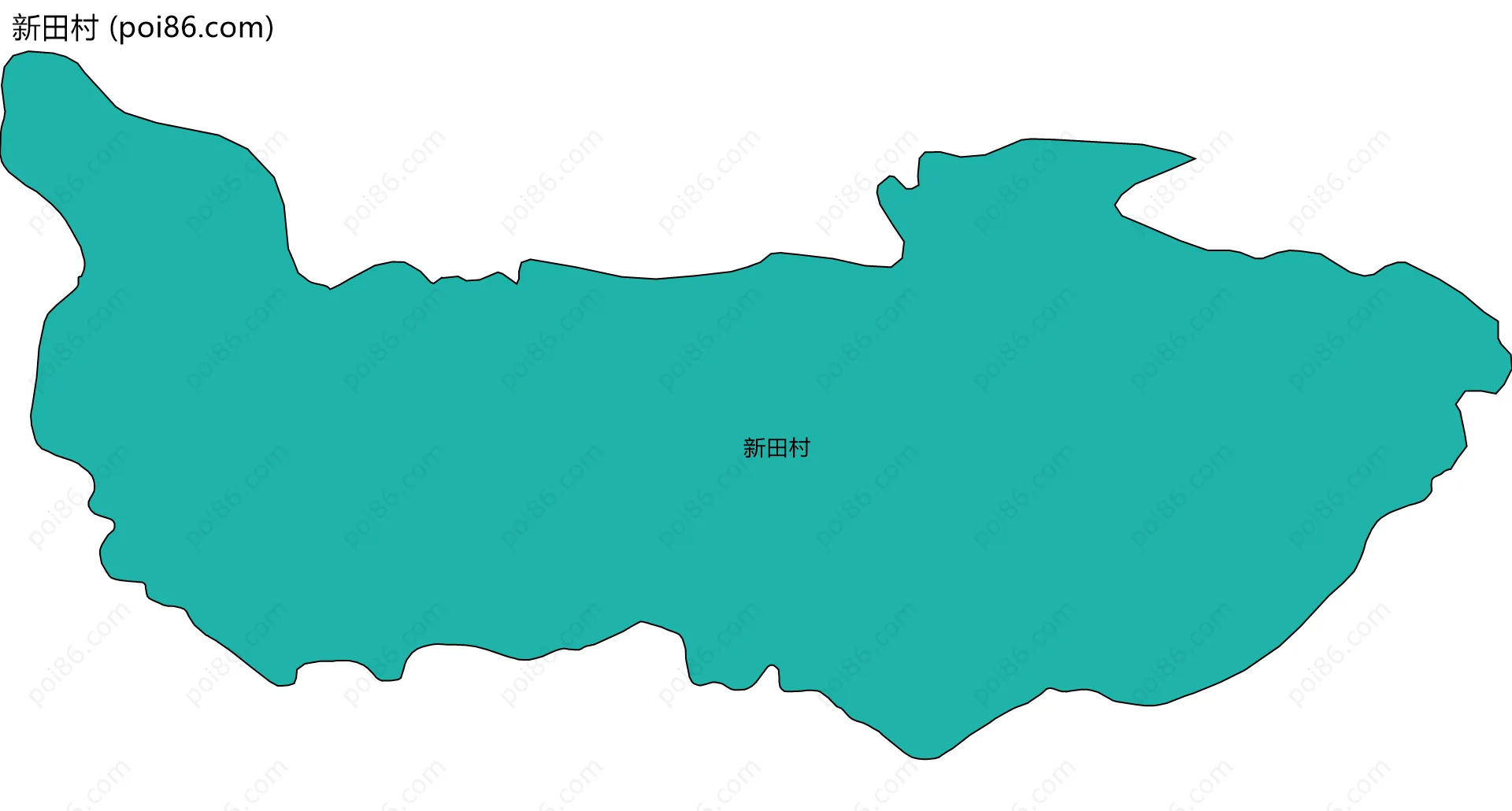 新田村边界地图