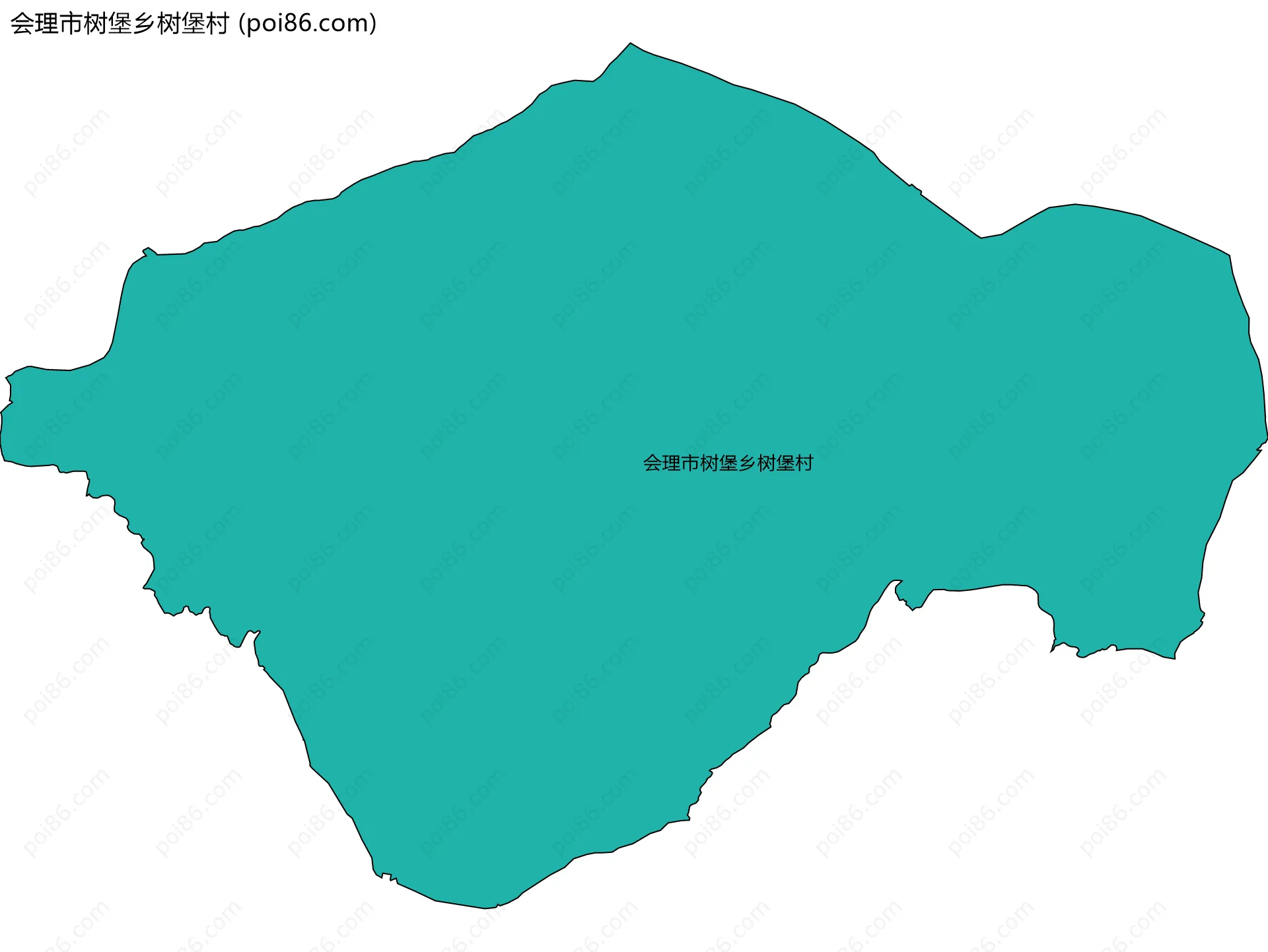 会理市树堡乡树堡村边界地图