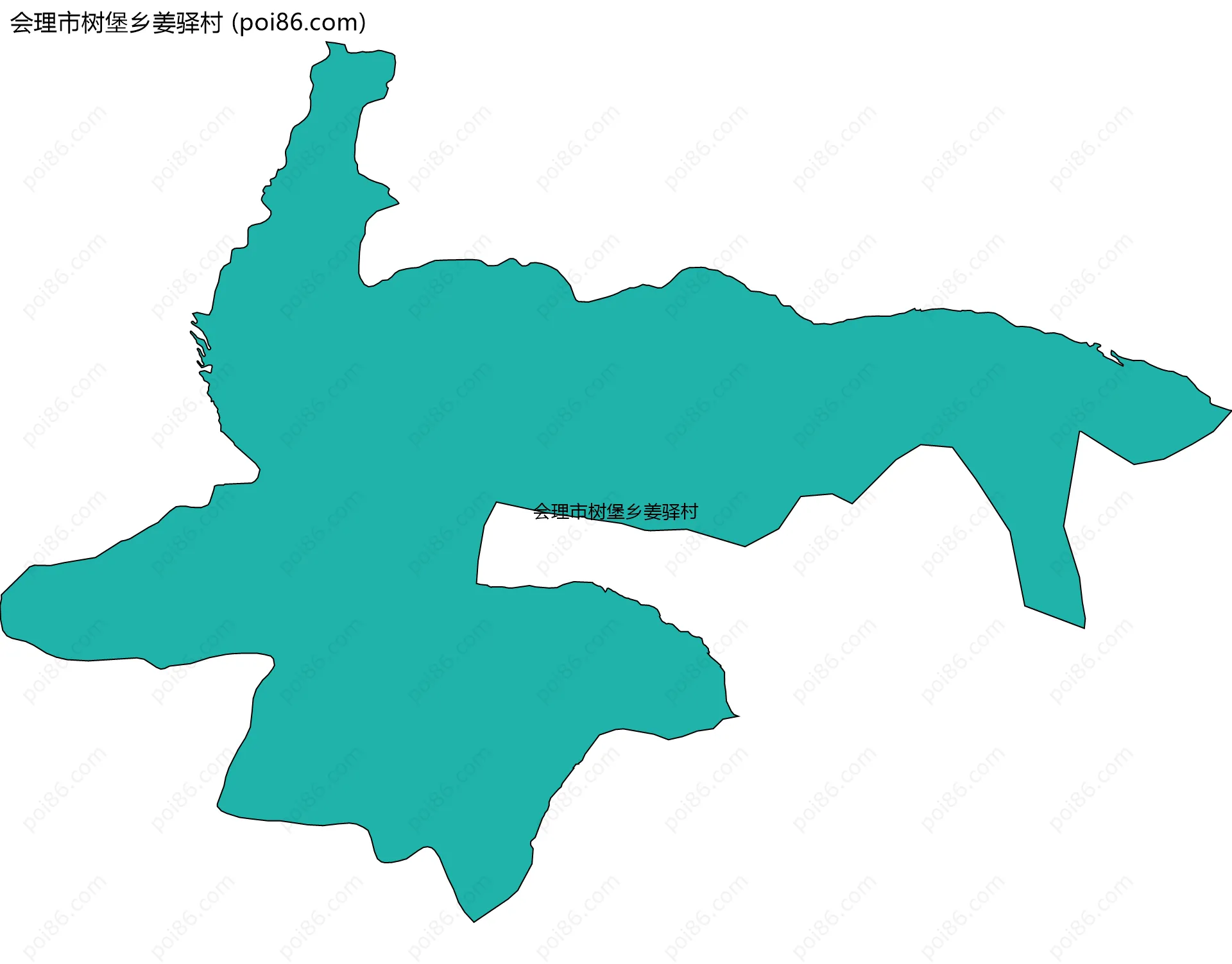 会理市树堡乡姜驿村边界地图