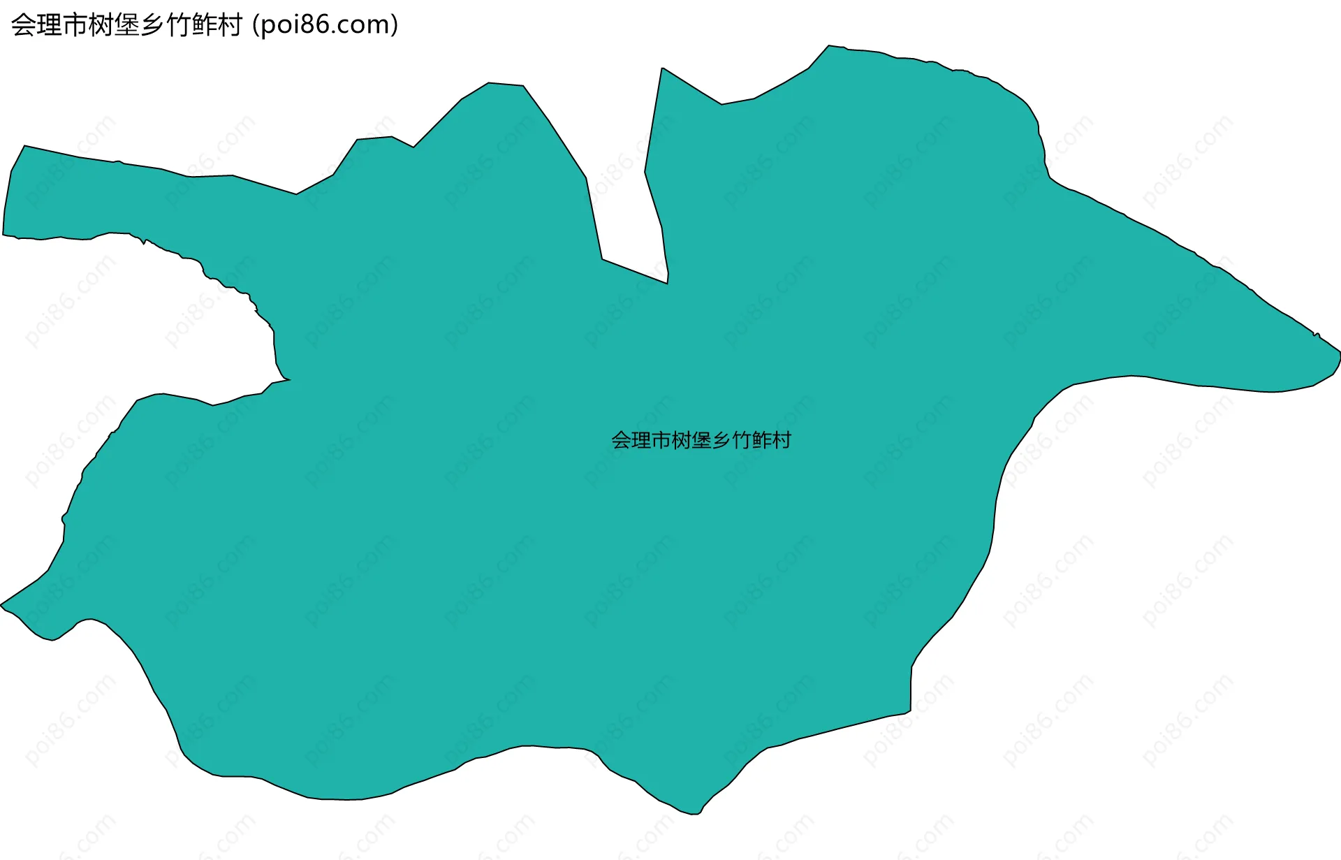 会理市树堡乡竹鲊村边界地图