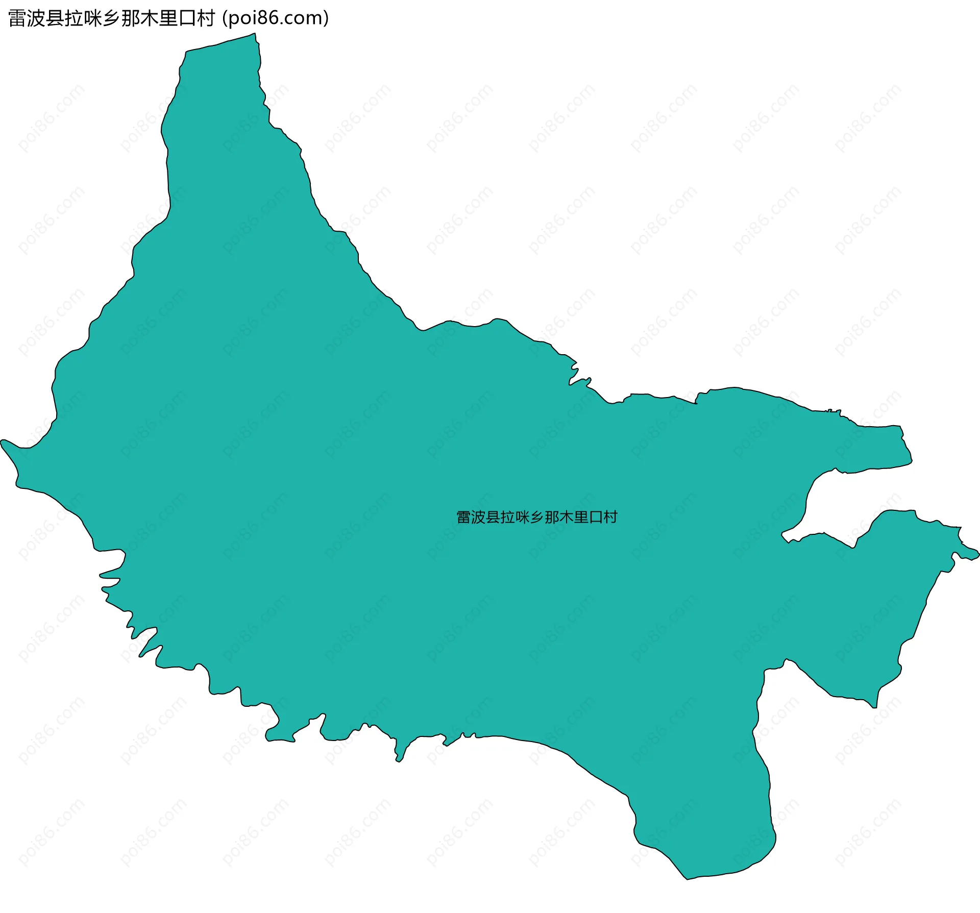 雷波县拉咪乡那木里口村边界地图