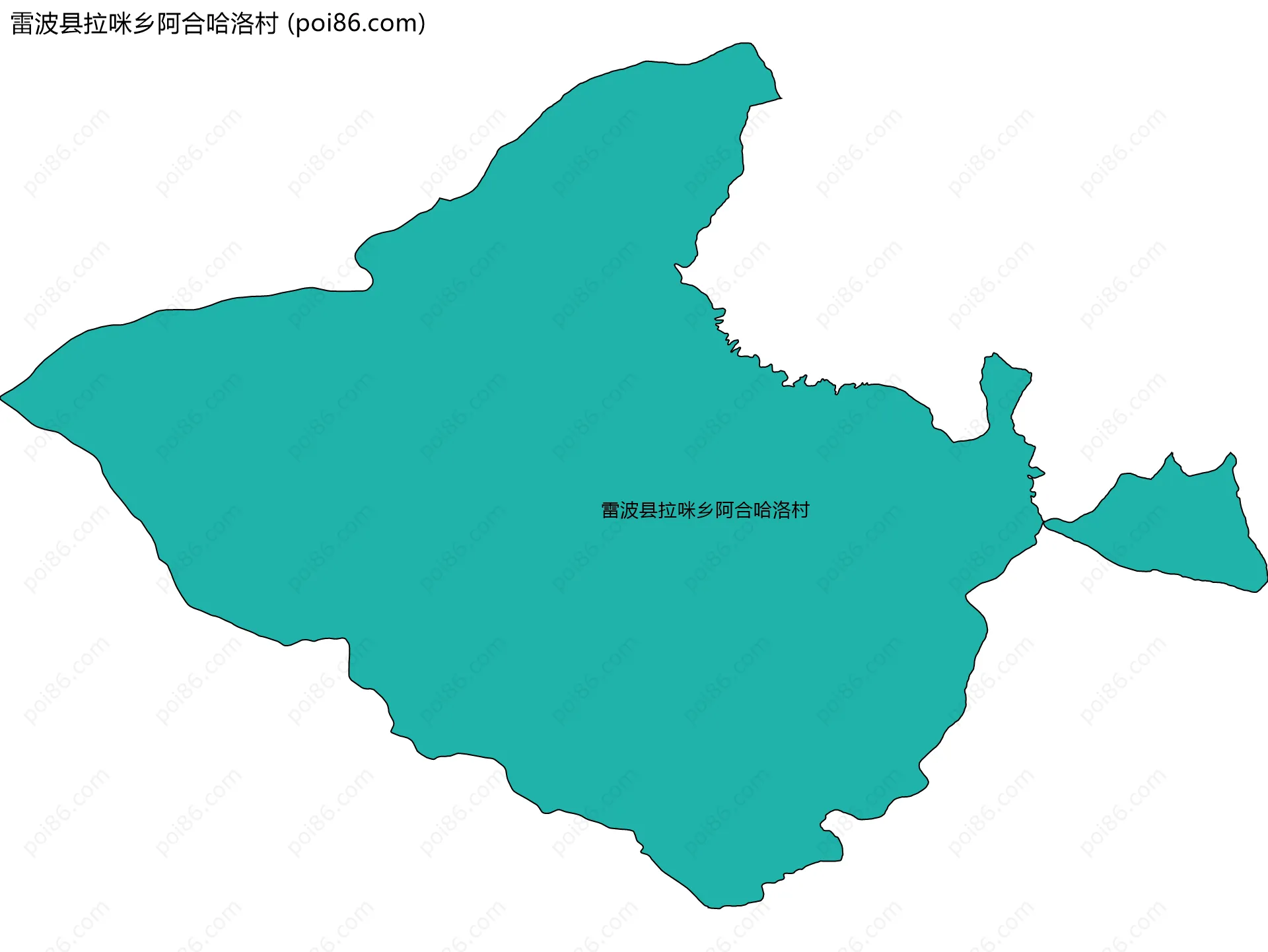 雷波县拉咪乡阿合哈洛村边界地图