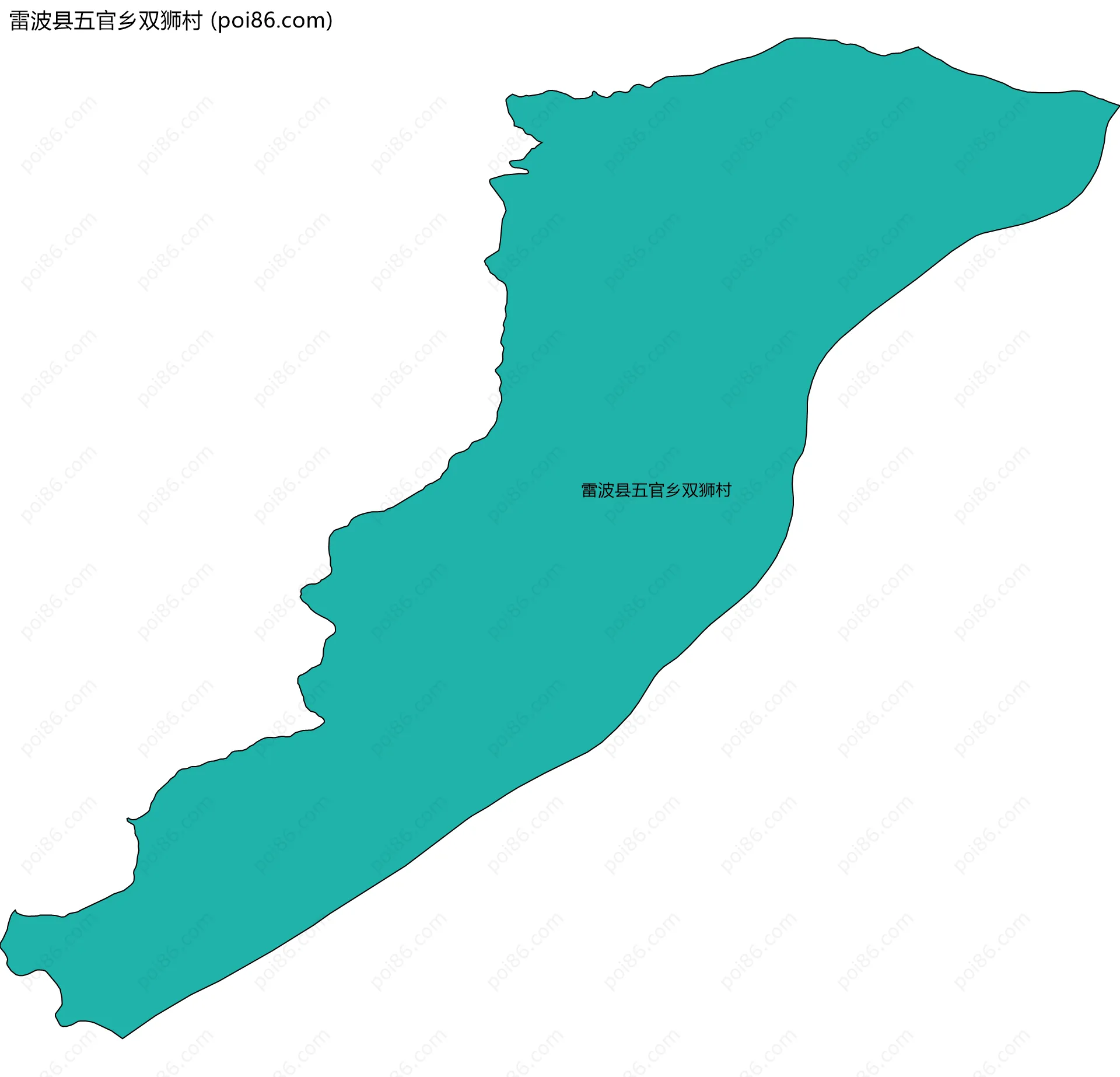 雷波县五官乡双狮村边界地图