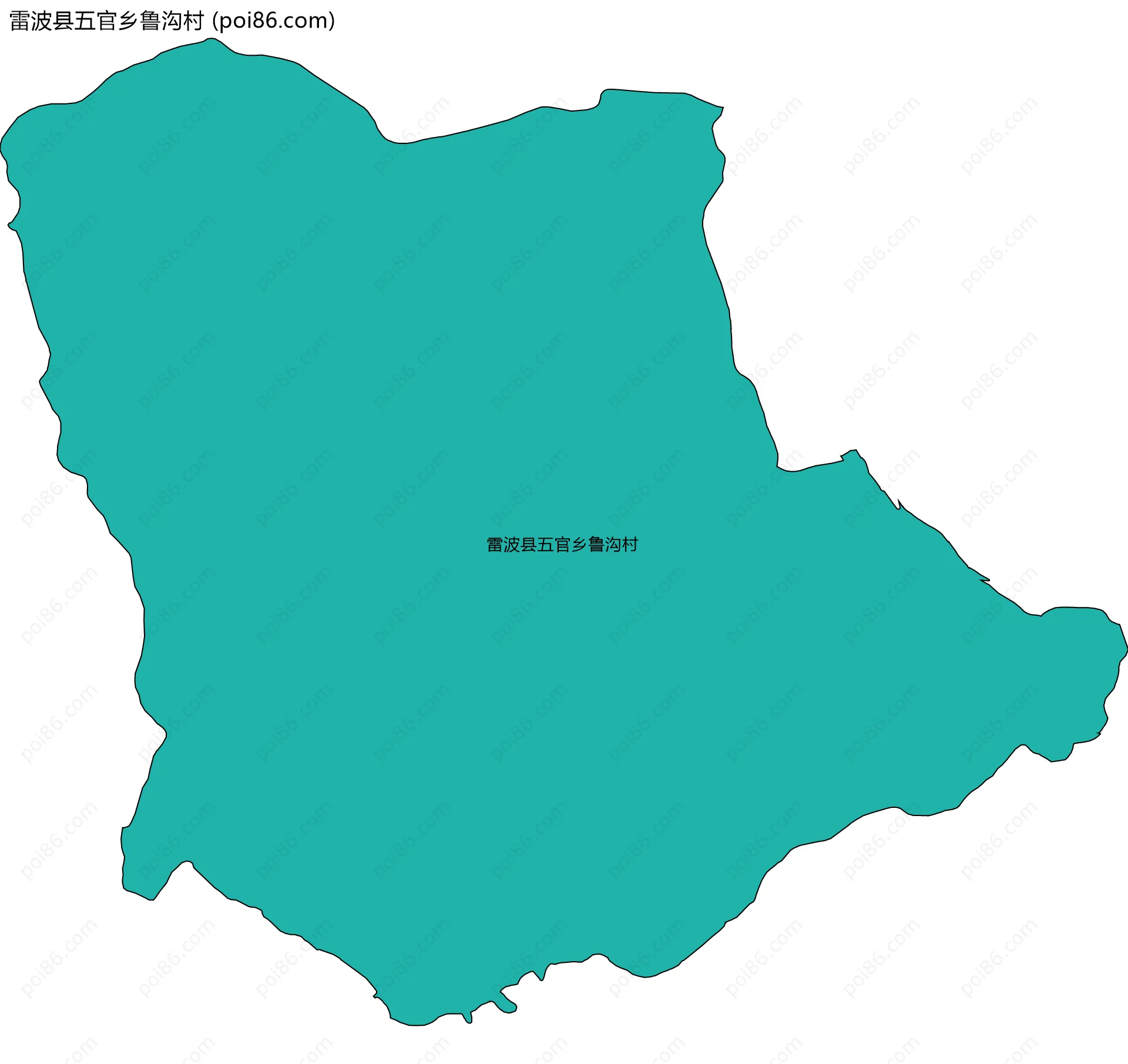 雷波县五官乡鲁沟村边界地图