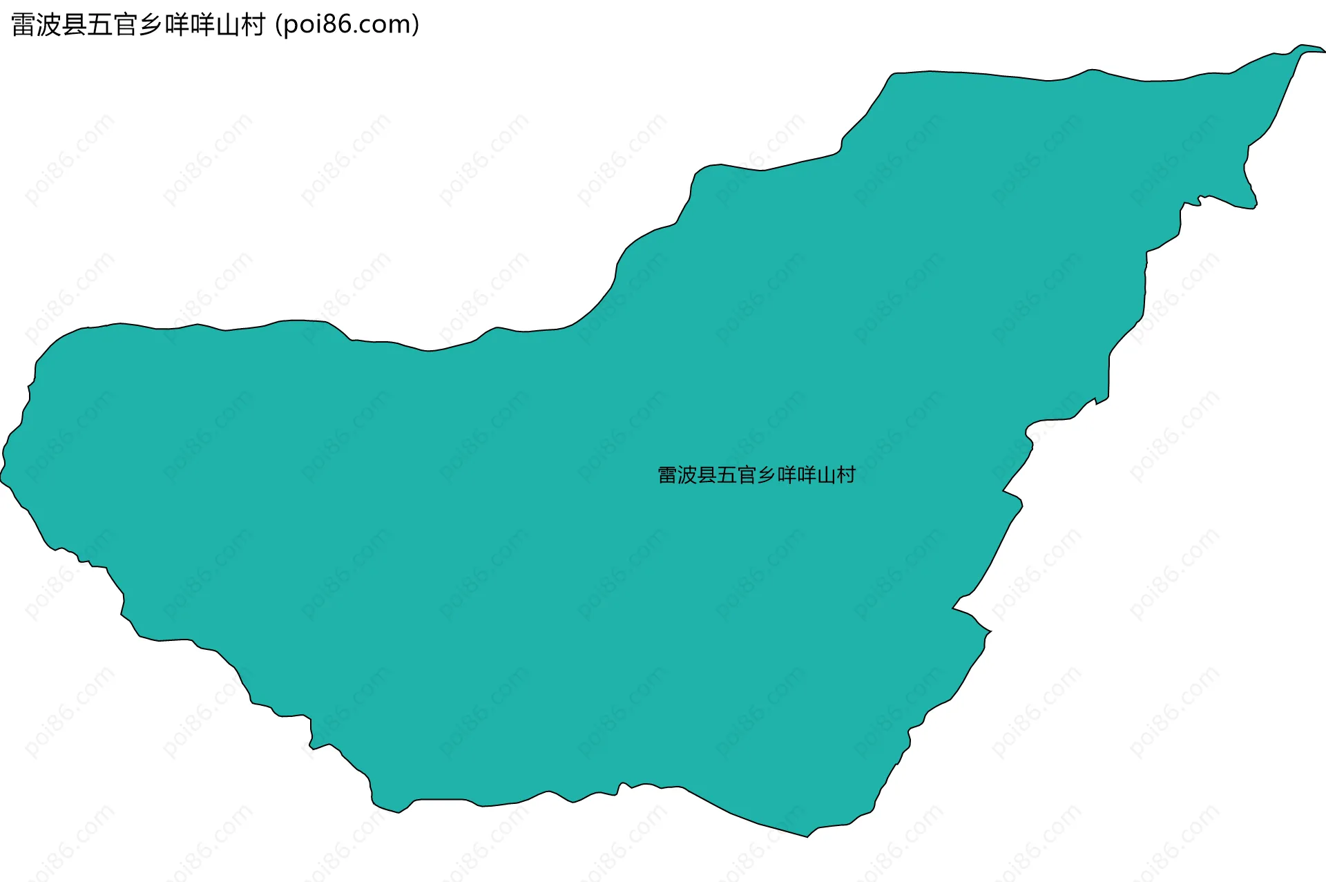 雷波县五官乡咩咩山村边界地图