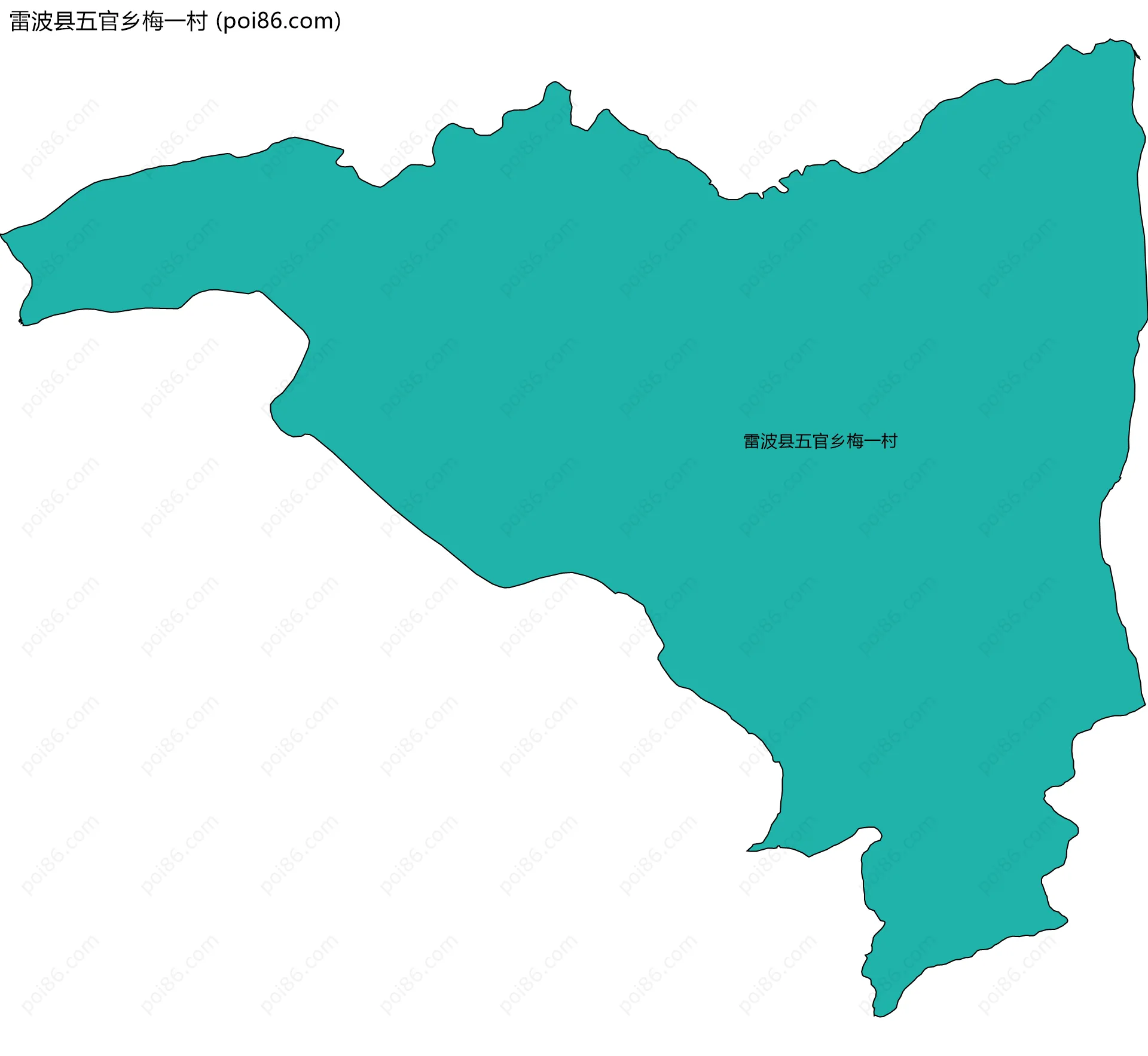 雷波县五官乡梅一村边界地图